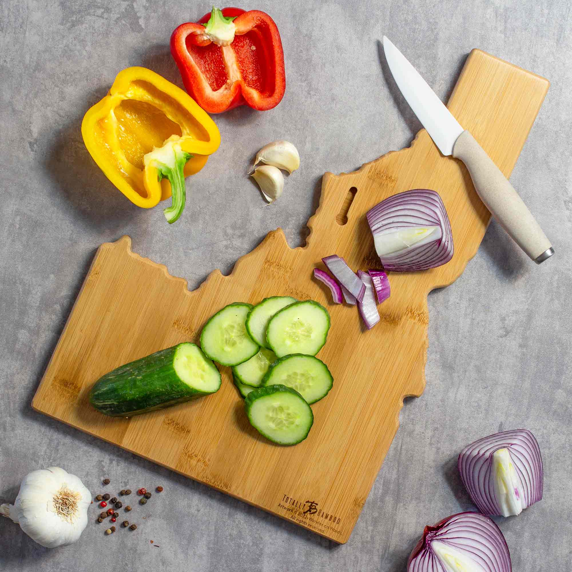 Premium Idaho Wood Cutting Board with Handcrafted Artwork by Wander on Words™ - Perfect for Kitchen Prep, Charcuterie Boards & Home Decor Gifts