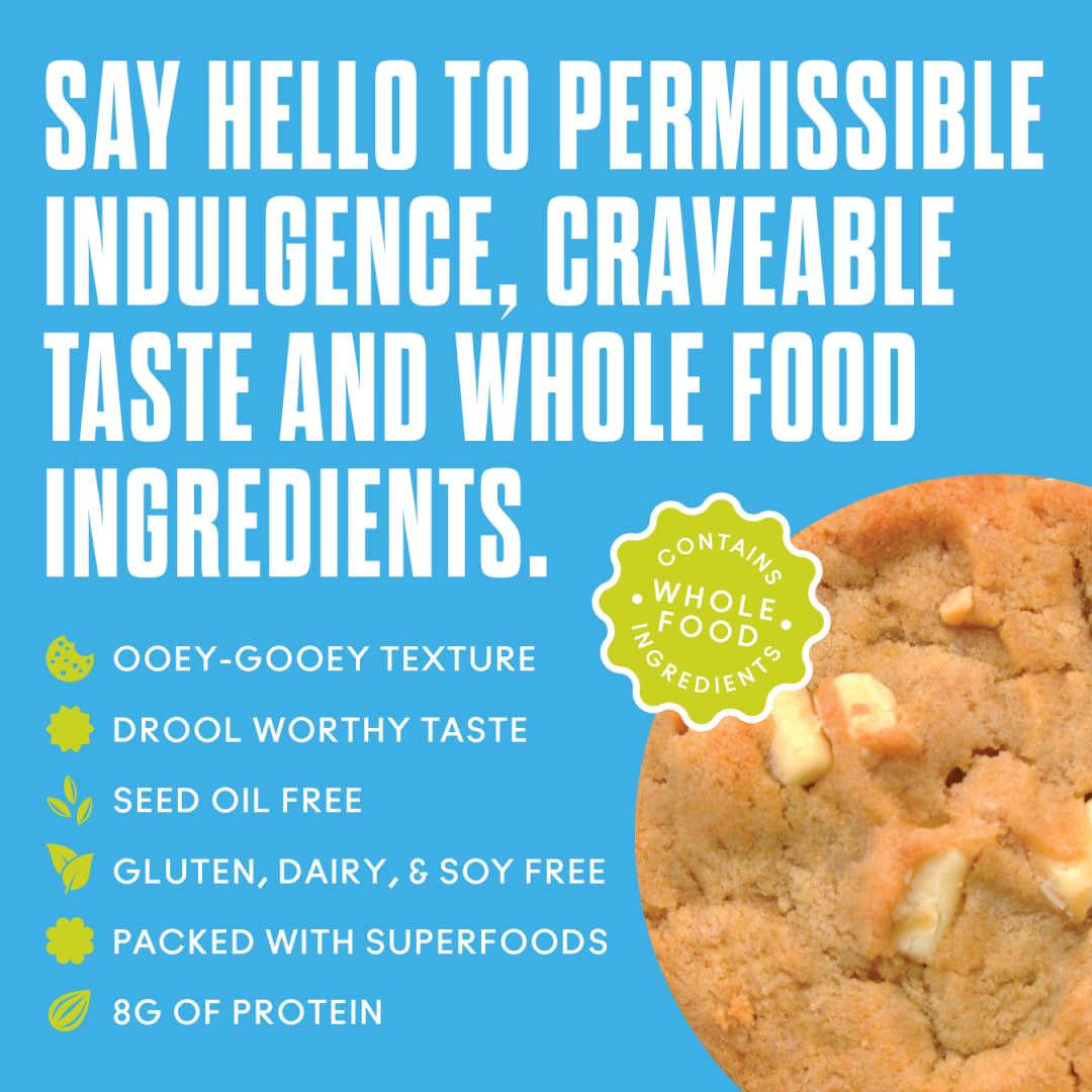 Toto Vegan Birthday Cake Cookies - High Fiber, Gluten Free, Plant-Based Snacks with Superfoods & Adaptogens - 8g Protein per Cookie - Pack of 10 Individually Wrapped - Perfect for Healthy Snacking, Office Treats & Gift Baskets