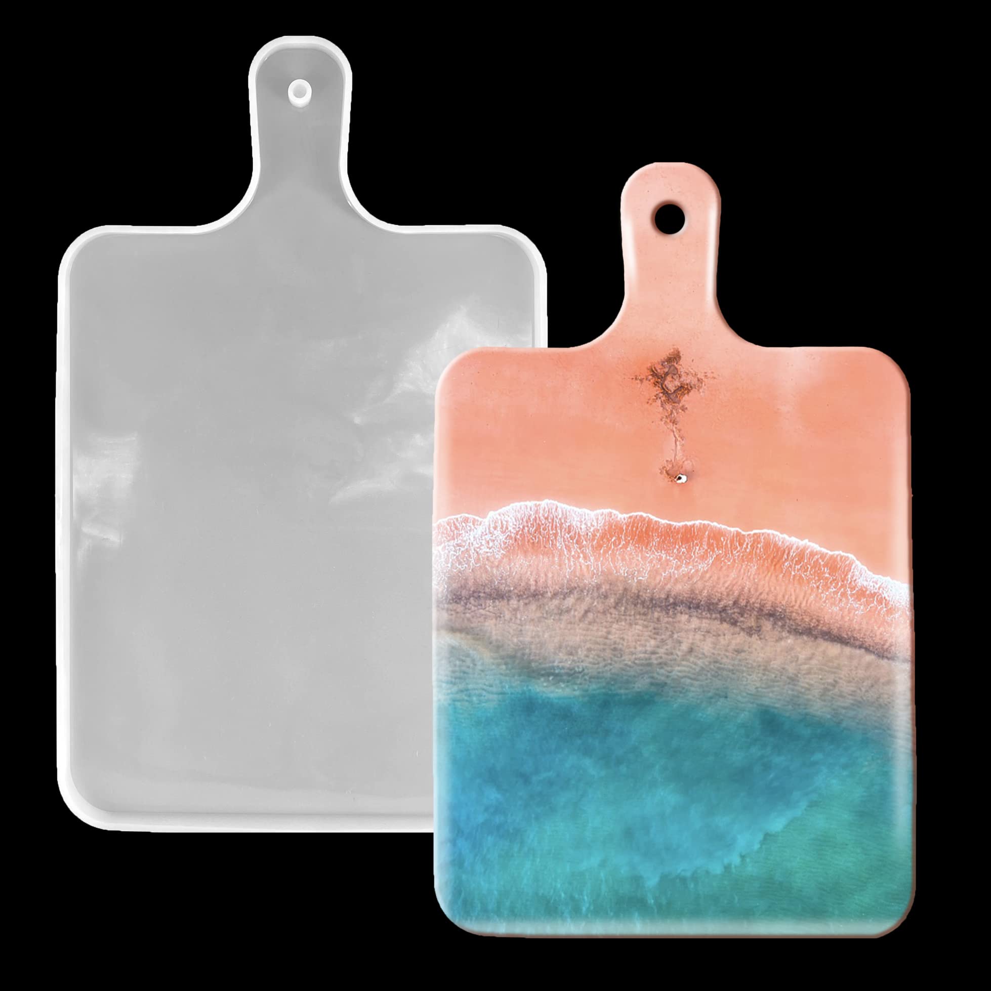 1 Pcs Silicone Resin Tray Mold - Large Rectangle Handle Epoxy Casting Mold for DIY Serving Trays, Resin Art & Home Decor - Perfect for Crafting, Gift Making & Kitchen Use