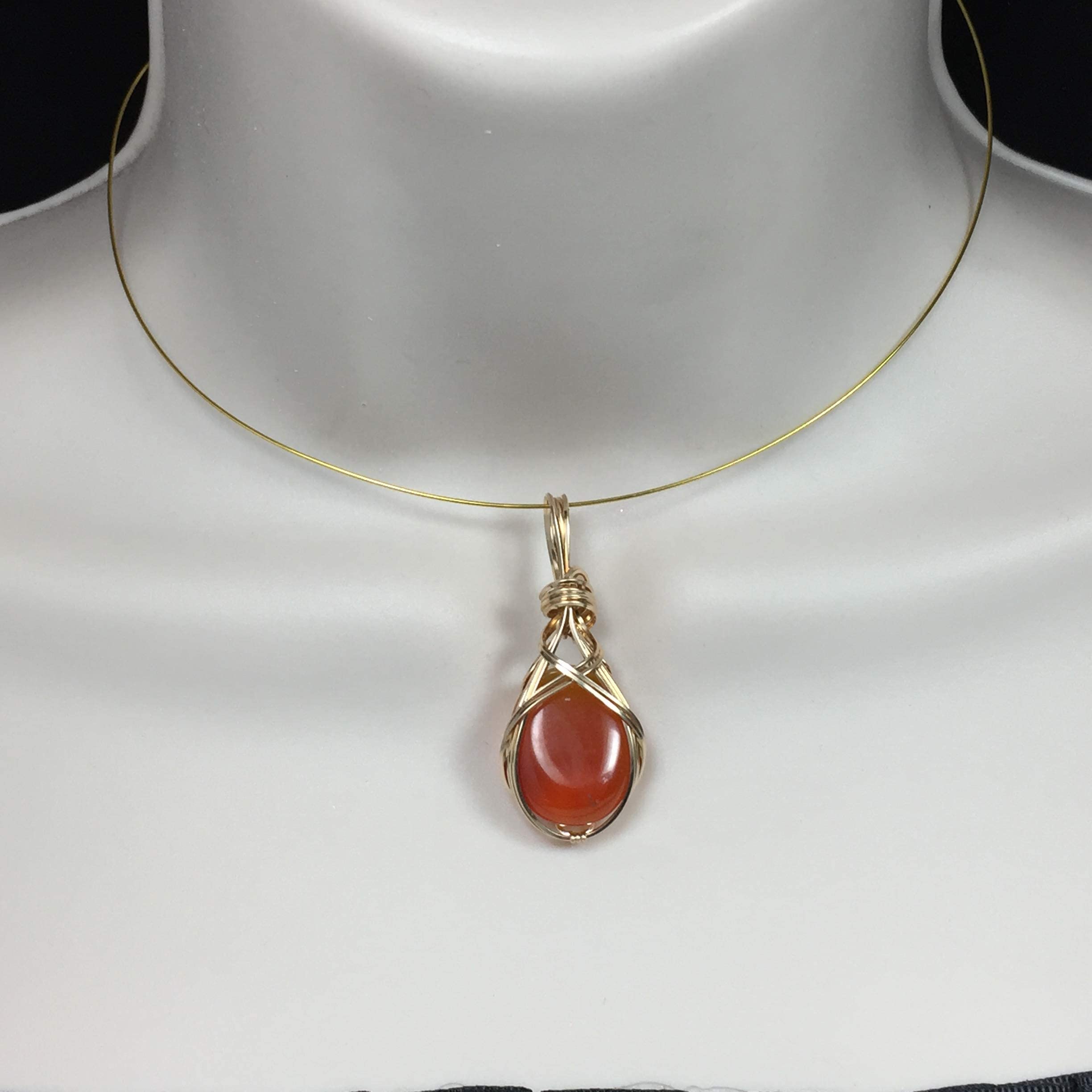 14K Gold Filled Carnelian Crystal Necklace - AAA Quality Heart Wand Pendant for Reiki Healing, Romance & Energy Balance | Elegant Gift Box & Black Leather Cord | Perfect for Meditation, Yoga & Spiritual Gifts