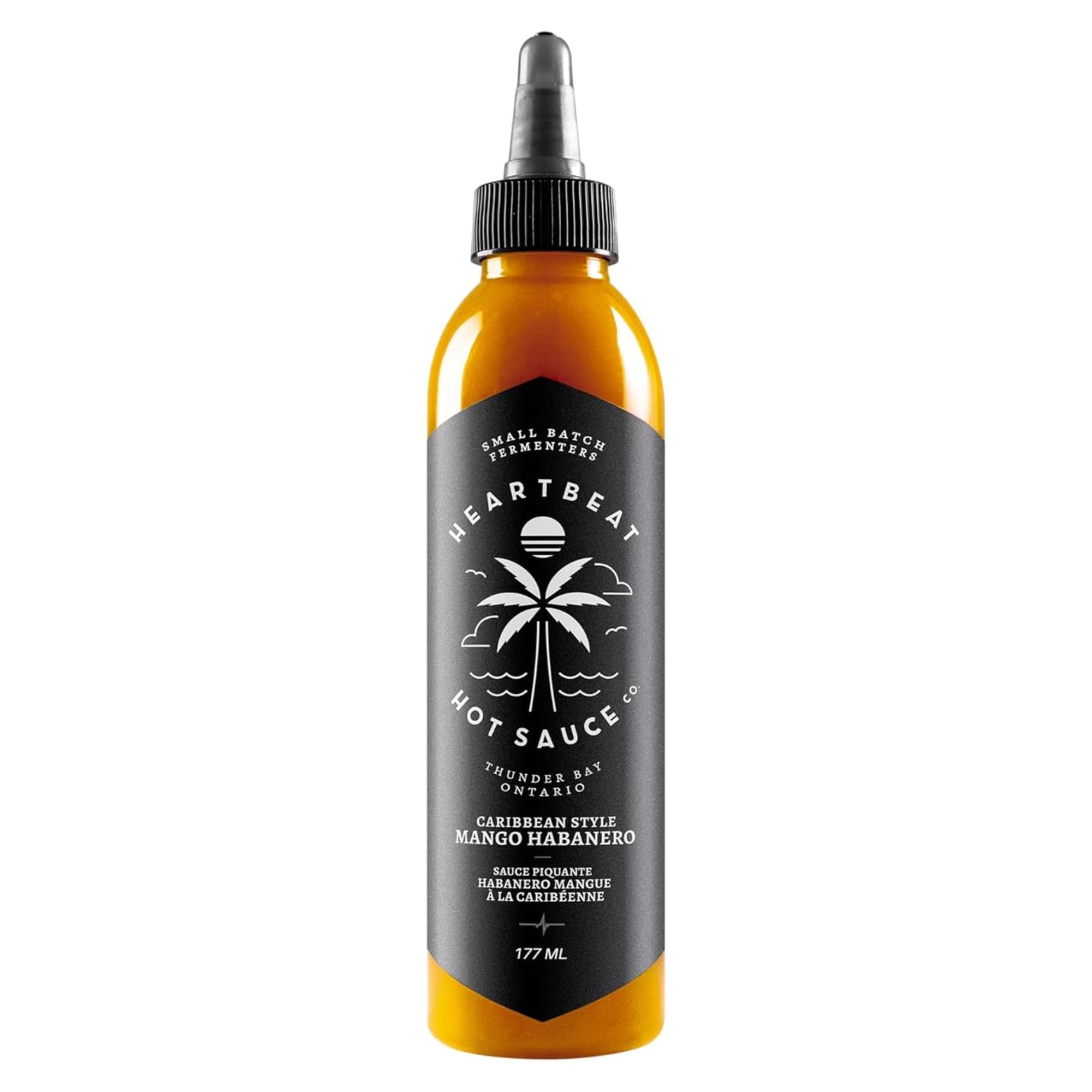 Heartbeat Hot Sauce Co. | Mango Habanero Hot Sauce - 6 oz Bottle | Spicy & Sweet Flavor for Tacos, Wings & Grilling | Gluten-Free & Vegan Friendly