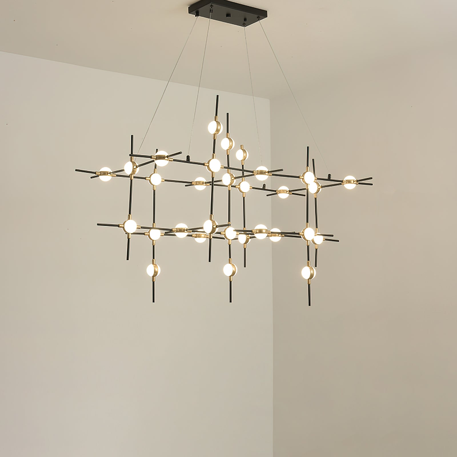 Dorney Floating Ball Chandelier - Modern Crystal Glass Ceiling Light Fixture for Dining Room, Living Room, Bedroom & Entryway | Elegant Home Decor Lighting for Weddings, Restaurants and Luxury Spaces