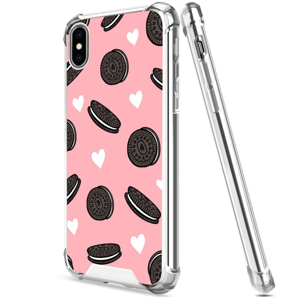 Oreo Cookies Pattern iPhone X/Xs Case - Ultra Thin Shockproof TPU Silicone Cover with Bumper Protection | Perfect for Everyday Use, Travel & Gift Giving