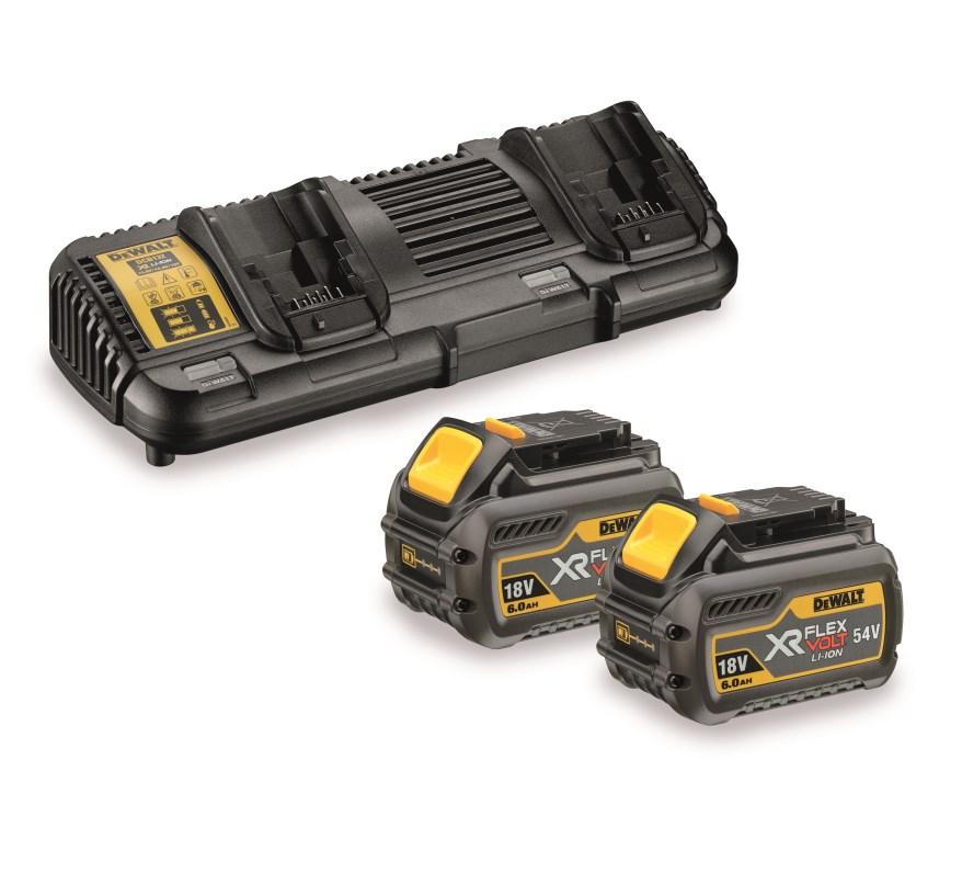 DEWALT 54V FLEXVOLT Starter Kit DCB132T2 XE - 2-Pack Battery Charger for Power Tools - Perfect for Construction, Woodworking, and DIY Projects