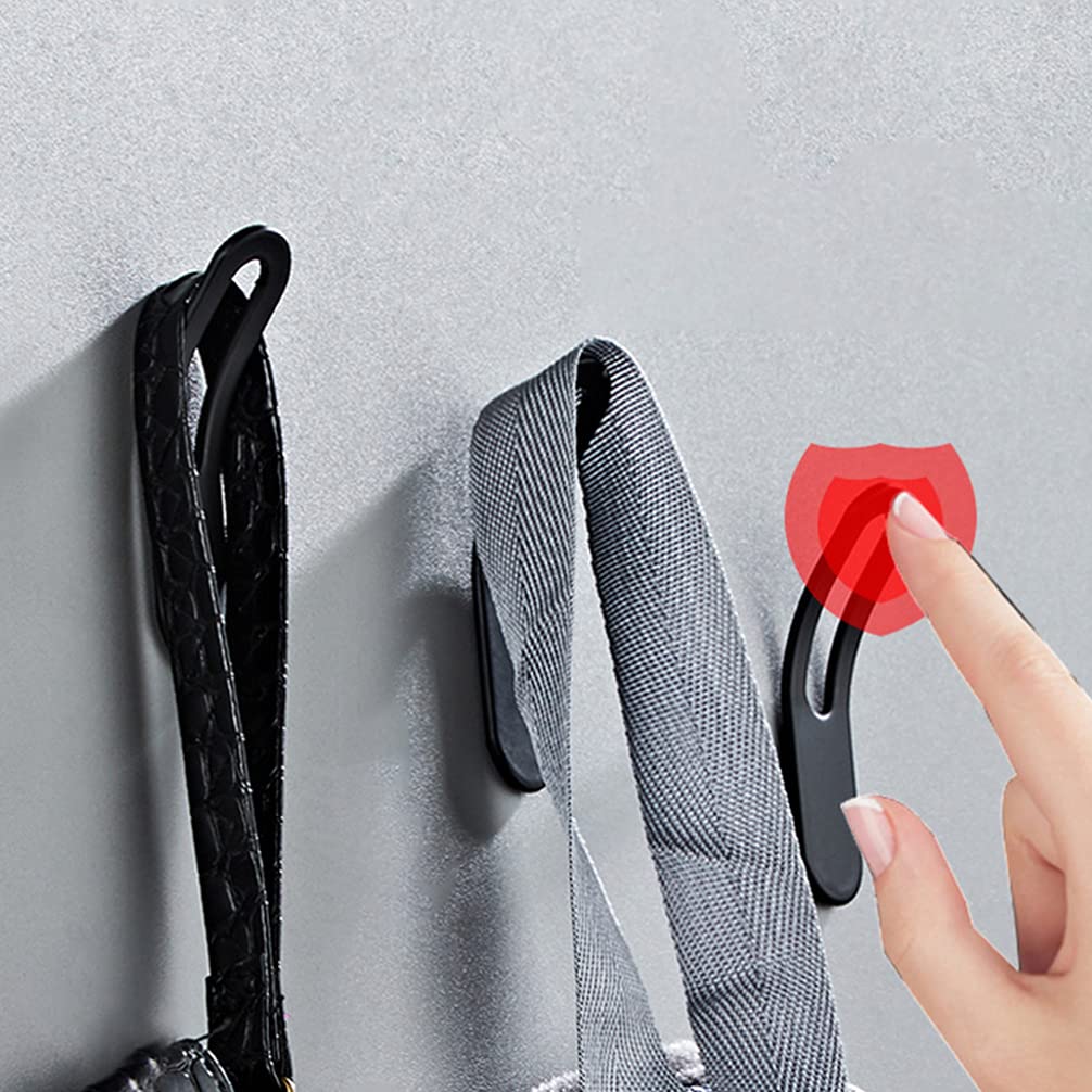 6-Pack Heavy Duty Sticky Wall Hooks for Coats, Keys, Towels & Backpacks - Rustproof Aluminum Bathroom & Shower Hooks - Space Saving Door & Wall Hangers for Home, Office & Dorm Organization