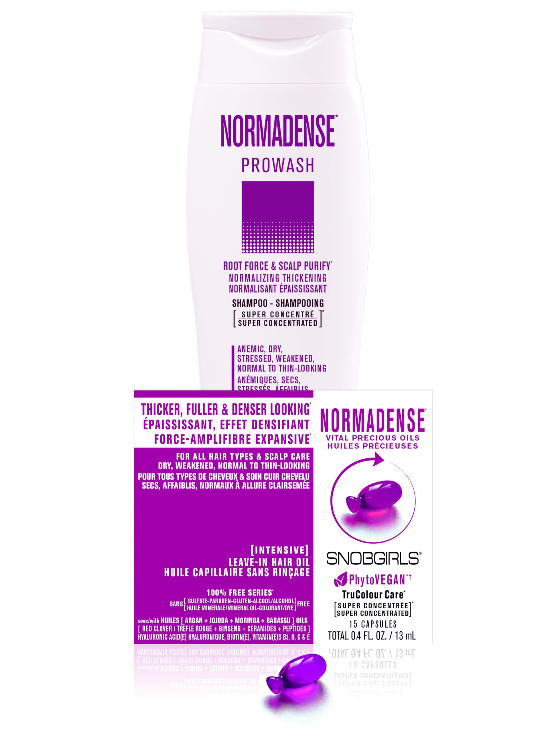 NORMADENSE 1 Vegan Biotin Shampoo & Hair Oil Set - Hydrating & Strengthening Treatment with Argan Oil & Biotin for Dry, Damaged Hair - Perfect for Daily Hair Care & Scalp Nourishment