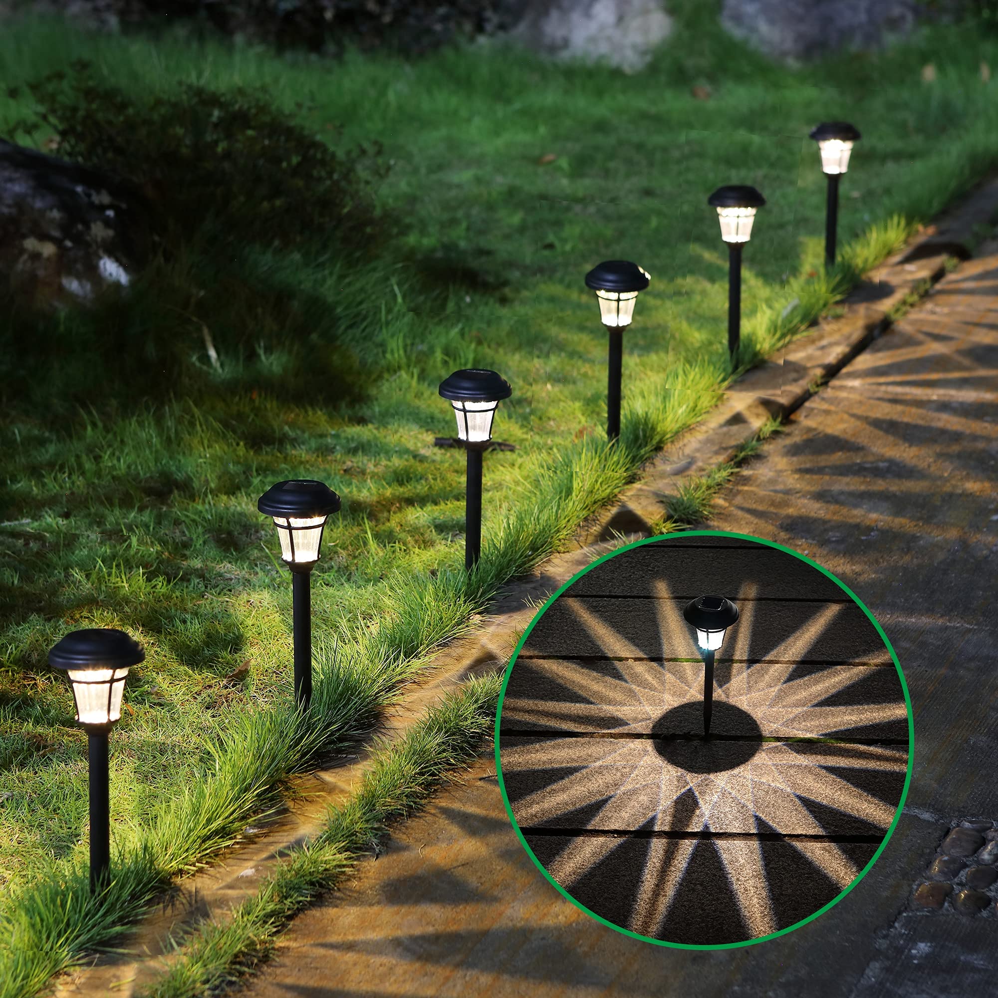 12 Pack Solar Pathway Lights Outdoor - Waterproof Solar Garden Lights for Patio, Yard, Driveway, Walkway | Dusk to Dawn Auto On/Off | Perfect for Landscape Lighting, Garden Decor, Backyard Illumination