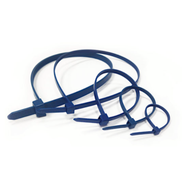 Metal/Xray Detectable Blue Cable Ties - 14 Inch, 100 Pack | Heavy Duty Zip Ties for Organizing Wires, Bundling Cables & Industrial Use