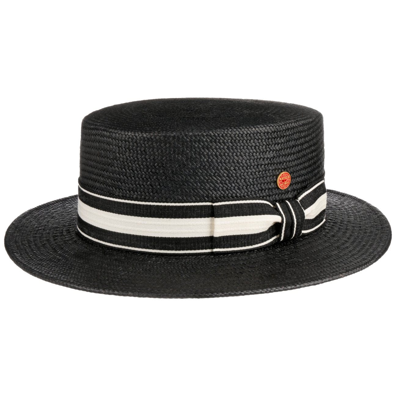 Premium Gondolo Boater Panama Hat by Mayser - Classic Straw Summer Hat for Men & Women - Perfect for Beach, Garden Parties & Outdoor Events