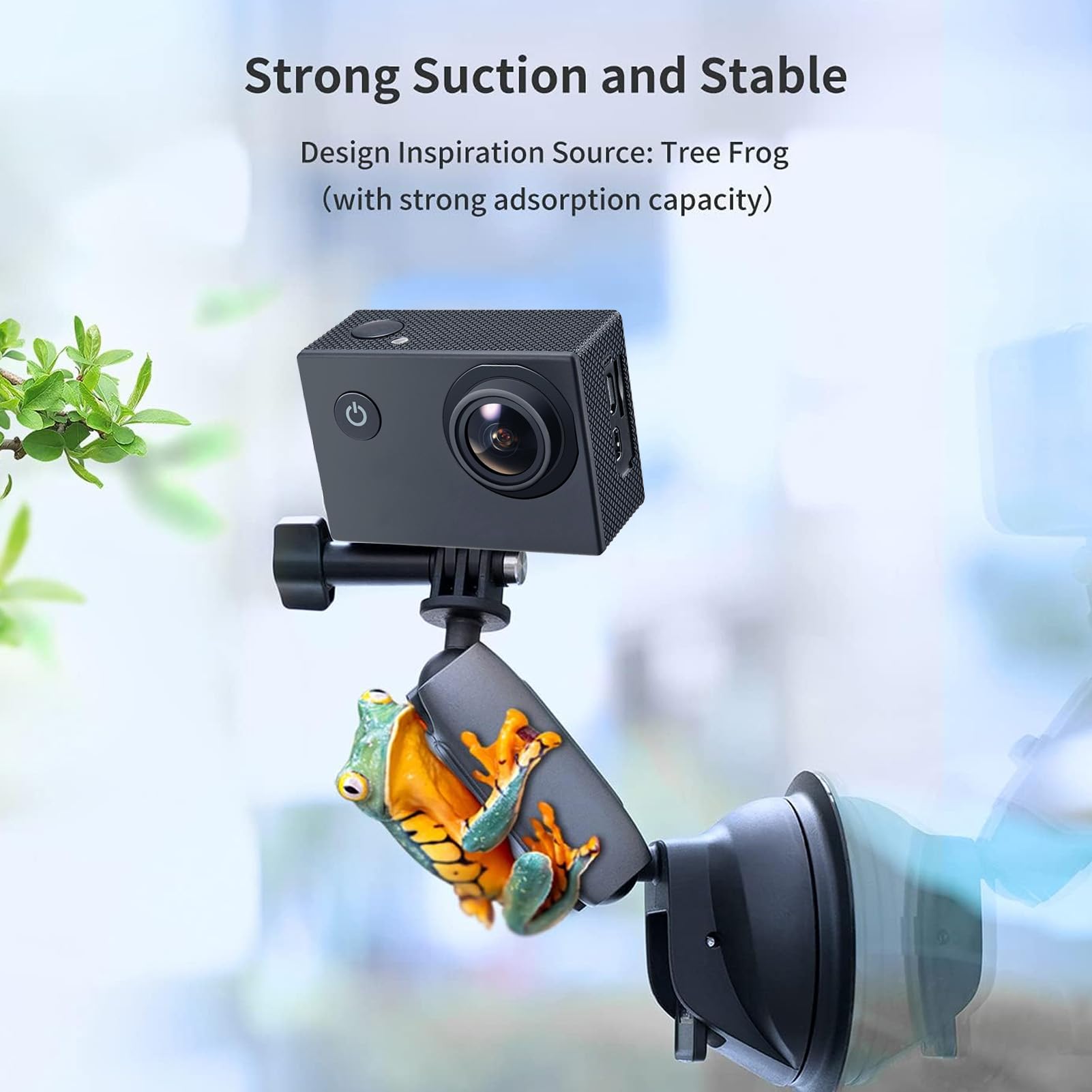 Yunseity Suction Cup Camera Mount with 1/4 Inch Thread - 360 Degree Rotatable Dash Cam Holder for Action Cam, Sports Camera & Camcorder - Perfect for Car Dashboard, Vlogging & Outdoor Adventures
