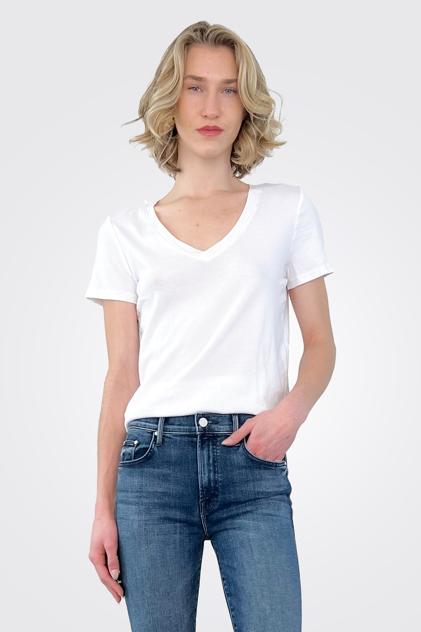 Dylan Classic V Neck T-Shirt for Men - Soft Cotton White Tee - Casual Wear & Everyday Outfit Essential