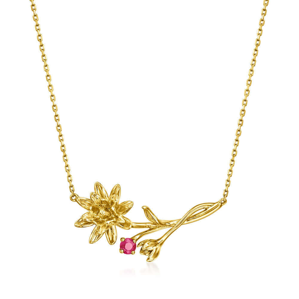 Gold Birth Flower Lotus Pendant Necklace - Spiritual Jewelry for Women | Meaningful Gift for Birthday, Meditation & Yoga | JP907