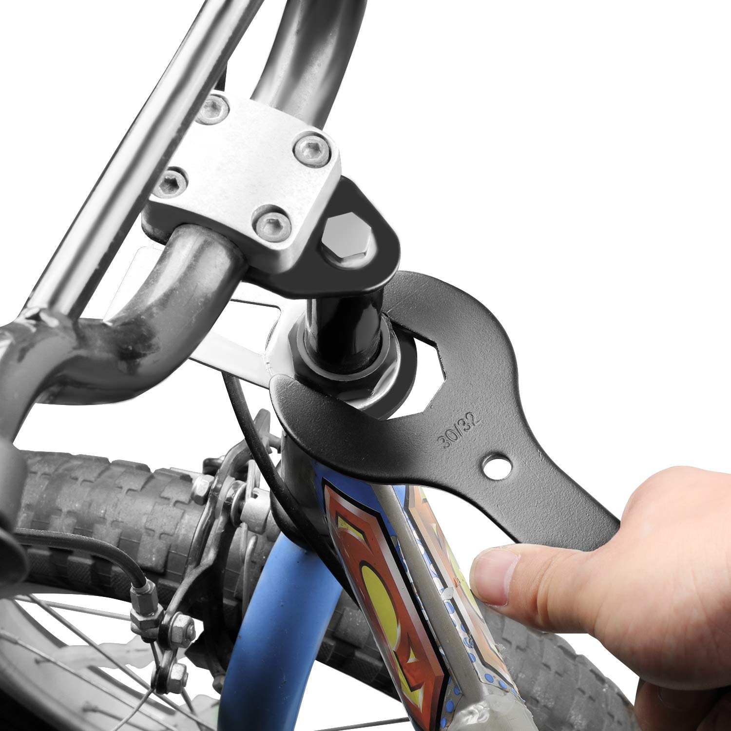 4 in 1 Bike Headset Wrench Tool - Heavy Duty 30/32/36/40mm Bicycle Headset Spanner for MTB, Road & Hybrid Bikes - Perfect for Bike Maintenance & Repair