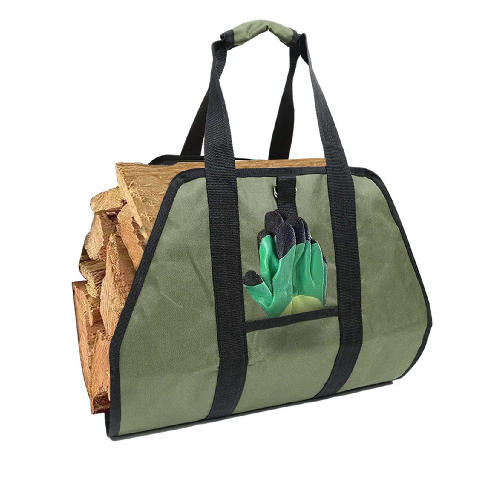 Portable Firewood Storage Bag - Heavy Duty Canvas Log Carrier with Handles for Indoor & Outdoor Use - Perfect for Camping, Firewood Transport, and Home Fireplace Log Storage