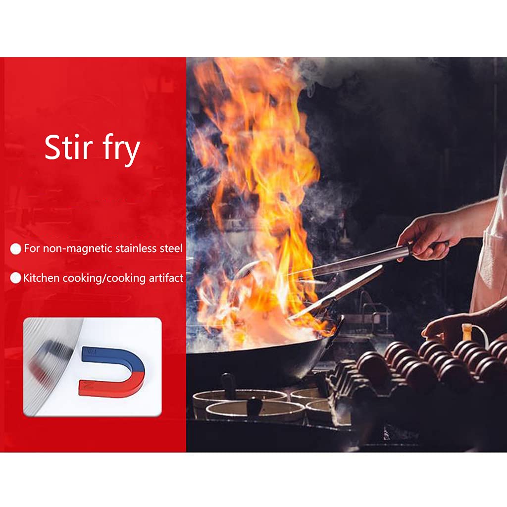 55/60cm Round Bottom Chinese Smokeless Wok Pot for Gas Stove - Double Ear Chef Fry Pan with Lid - Multipurpose Kitchen Cookware for Stir-Frying, Deep Frying & Cooking - Ideal for Restaurants, Canteens & Home Kitchens