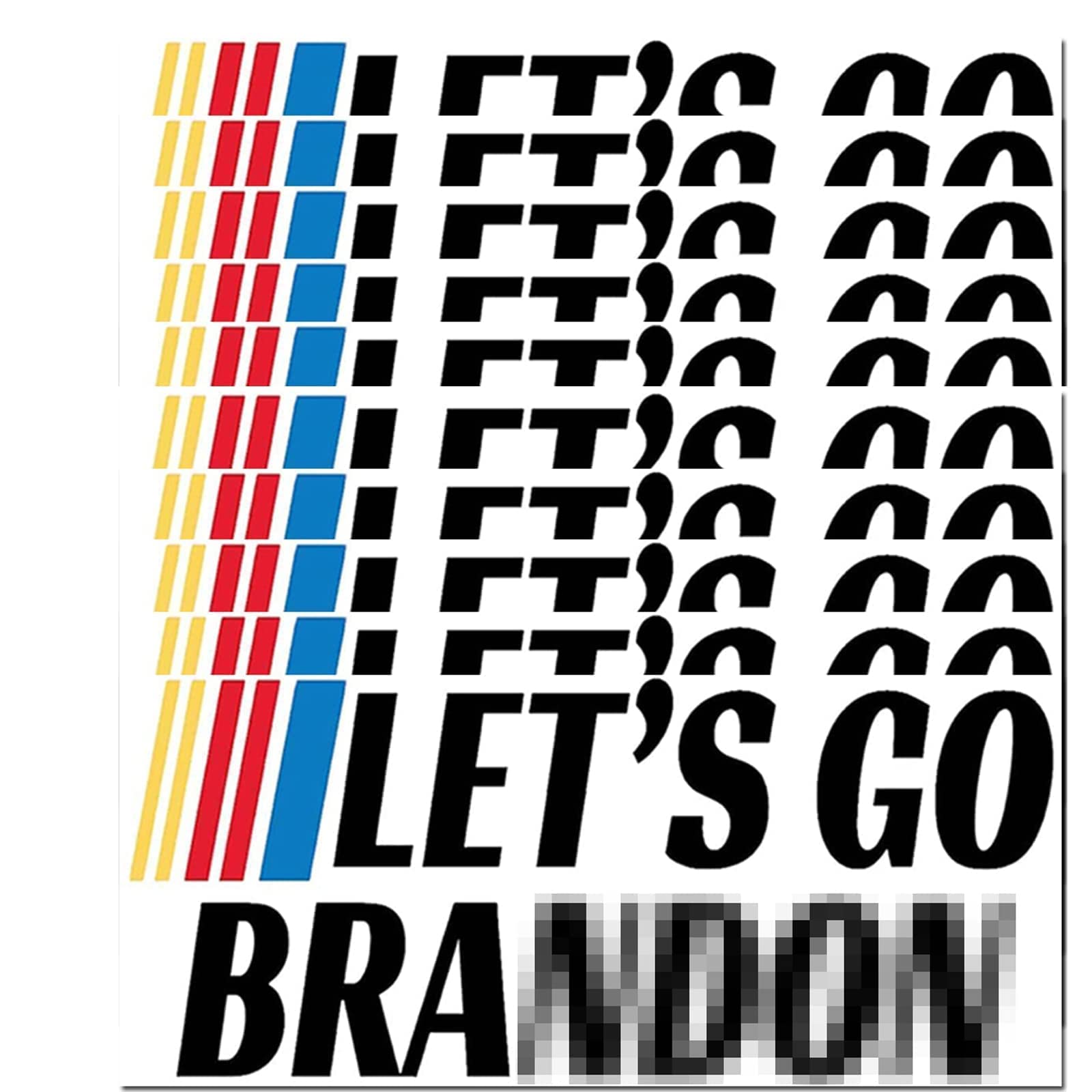 Let's Go Brandon Funny Car Bumper Stickers - 10 Pack 7x3 Inch Decals for Cars, Trucks, Vans, Boats & Windows - Perfect for Political Satire, Prank Gifts & Conservative Humor