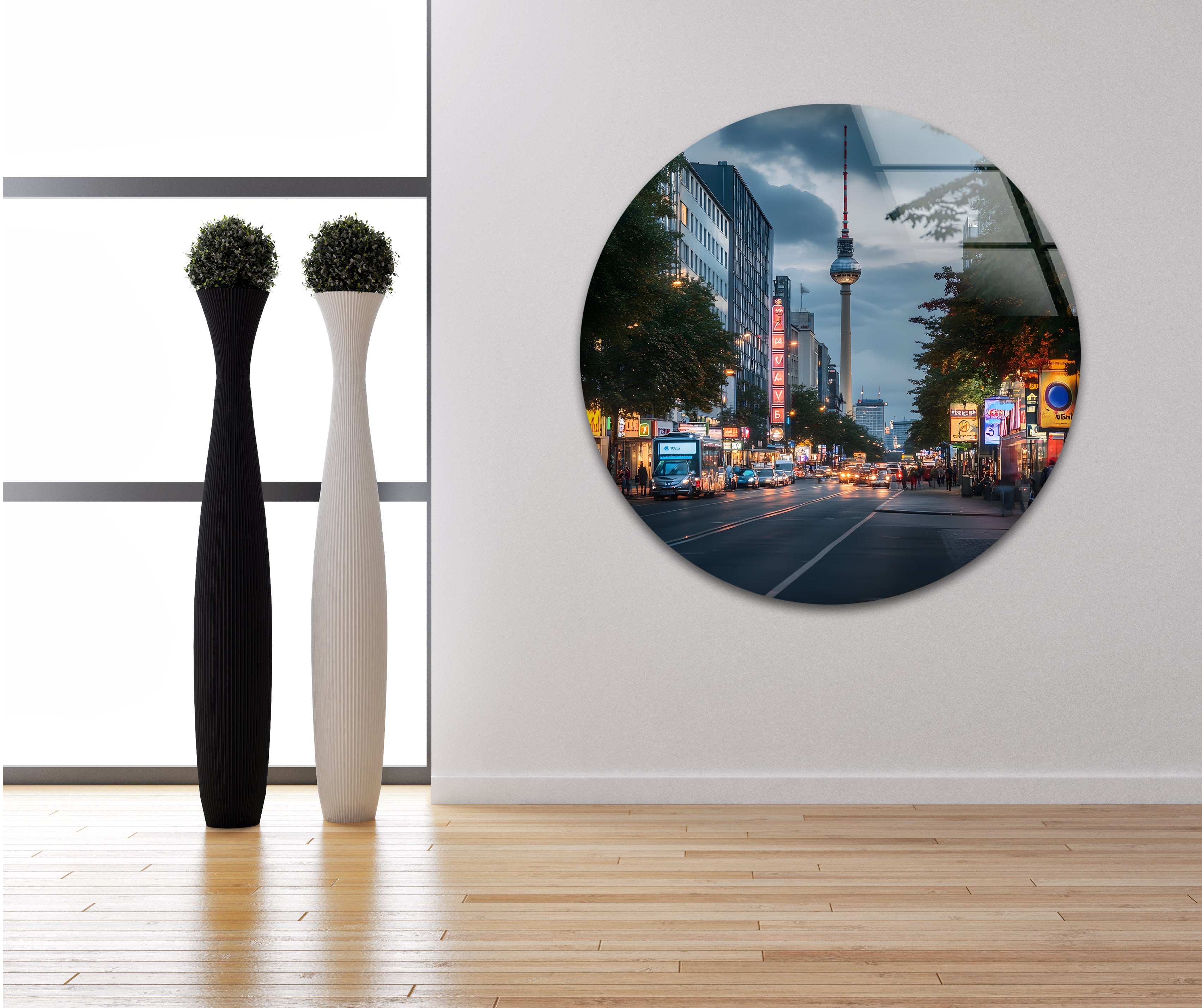 Berlin City Night Skyline Glass Wall Art - Modern Home Decor for Living Room, Bedroom & Office - Perfect Gift for Urban Art Lovers