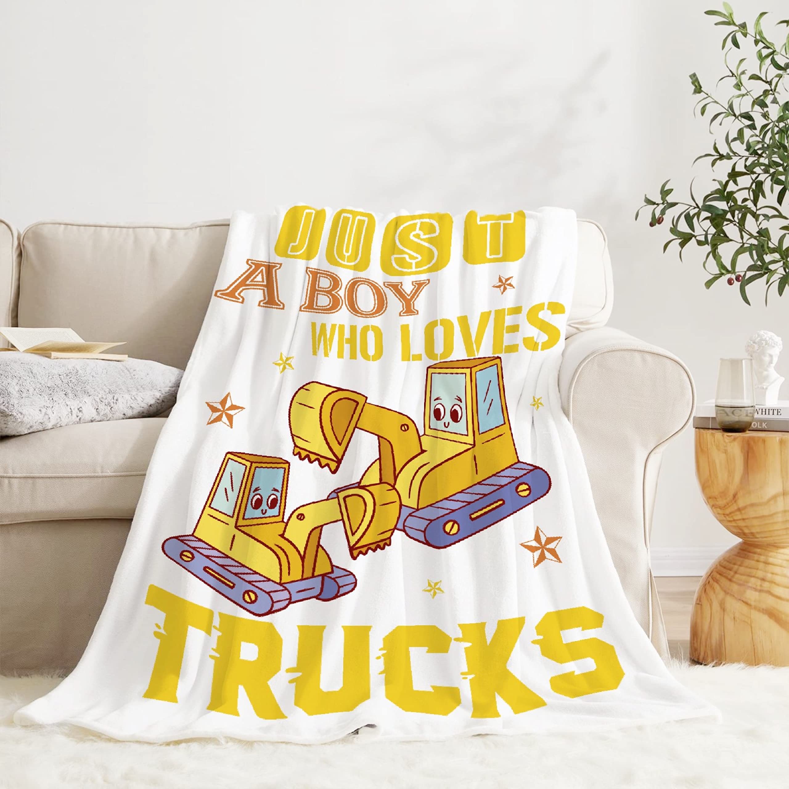 Ultra Soft Flannel Truck Blanket for Boys & Girls - 50