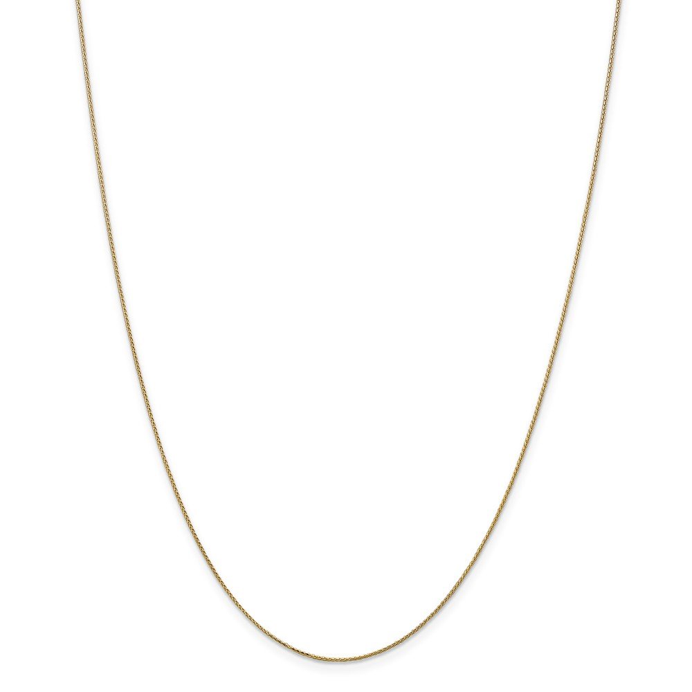 14K Yellow Gold 0.65mm Spiga Wheat Chain Necklace - 24 Inch Thin Delicate Necklace for Men & Women (1.46g) | Perfect for Layering, Everyday Wear & Gift Giving | Diamond2Deal