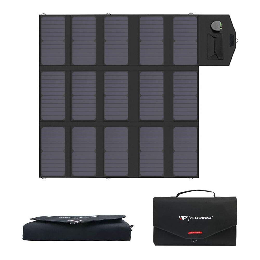 ALLPOWERS 100W Foldable Solar Panel Charger with Dual 5V USB & 18V DC Output - Portable Power for Laptop, Tablet, Smartphone, 12V Car, Boat, RV Battery - Perfect for Camping, Hiking, Travel & Outdoor Adventures