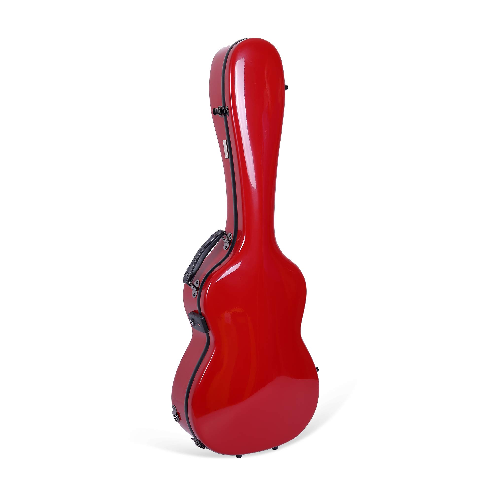 Crossrock CRF1000CTRD 3/4 Size Fiberglass Hardshell Classical Guitar Case - Backpack Style, Red | Durable Protection for Travel & Performance