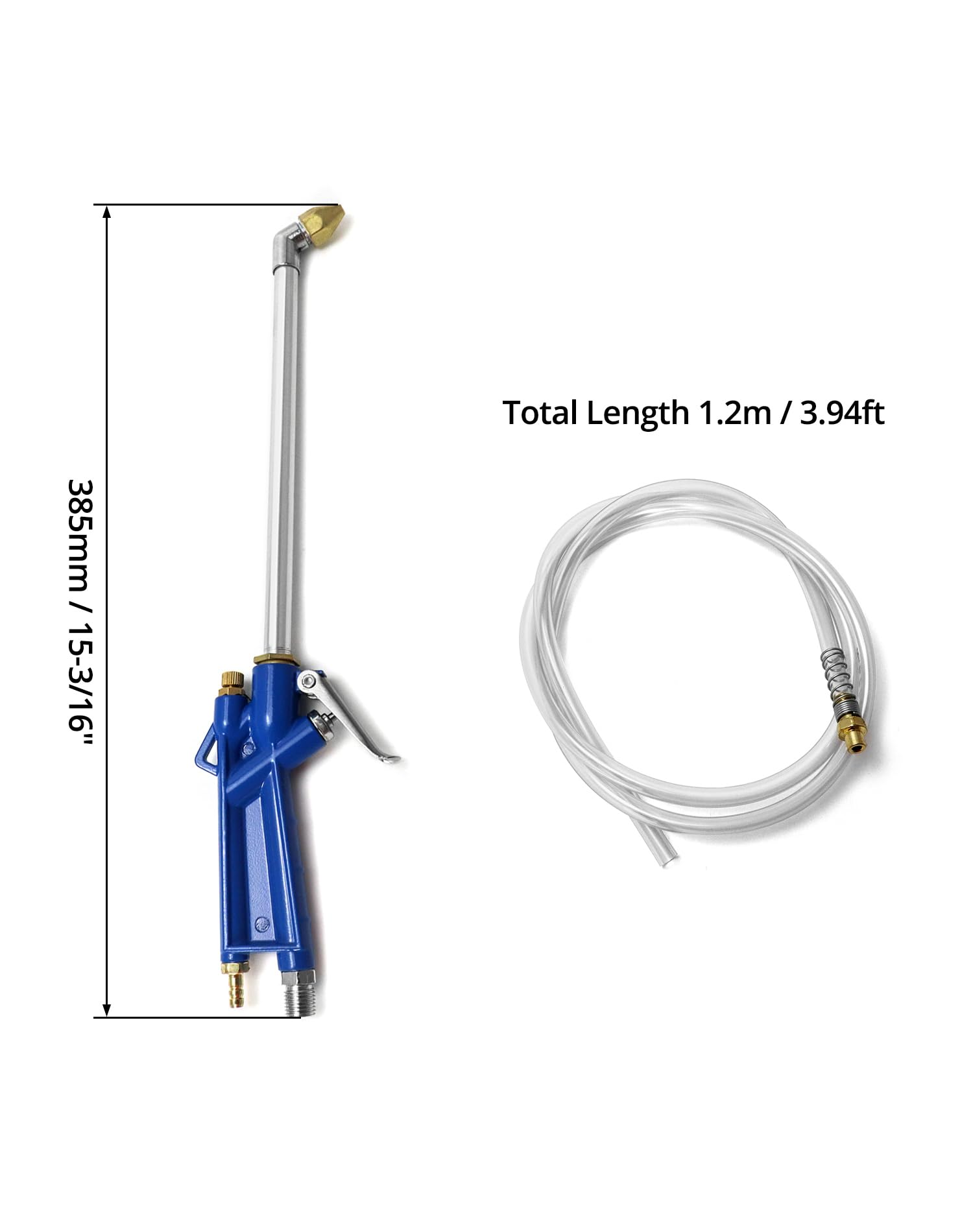 QWORK 2-Piece Air Blow Gun Kit with 4FT Hose - Pneumatic Engine Cleaning Tool & Degreaser Sprayer for Automotive, Machinery & Workshop Maintenance