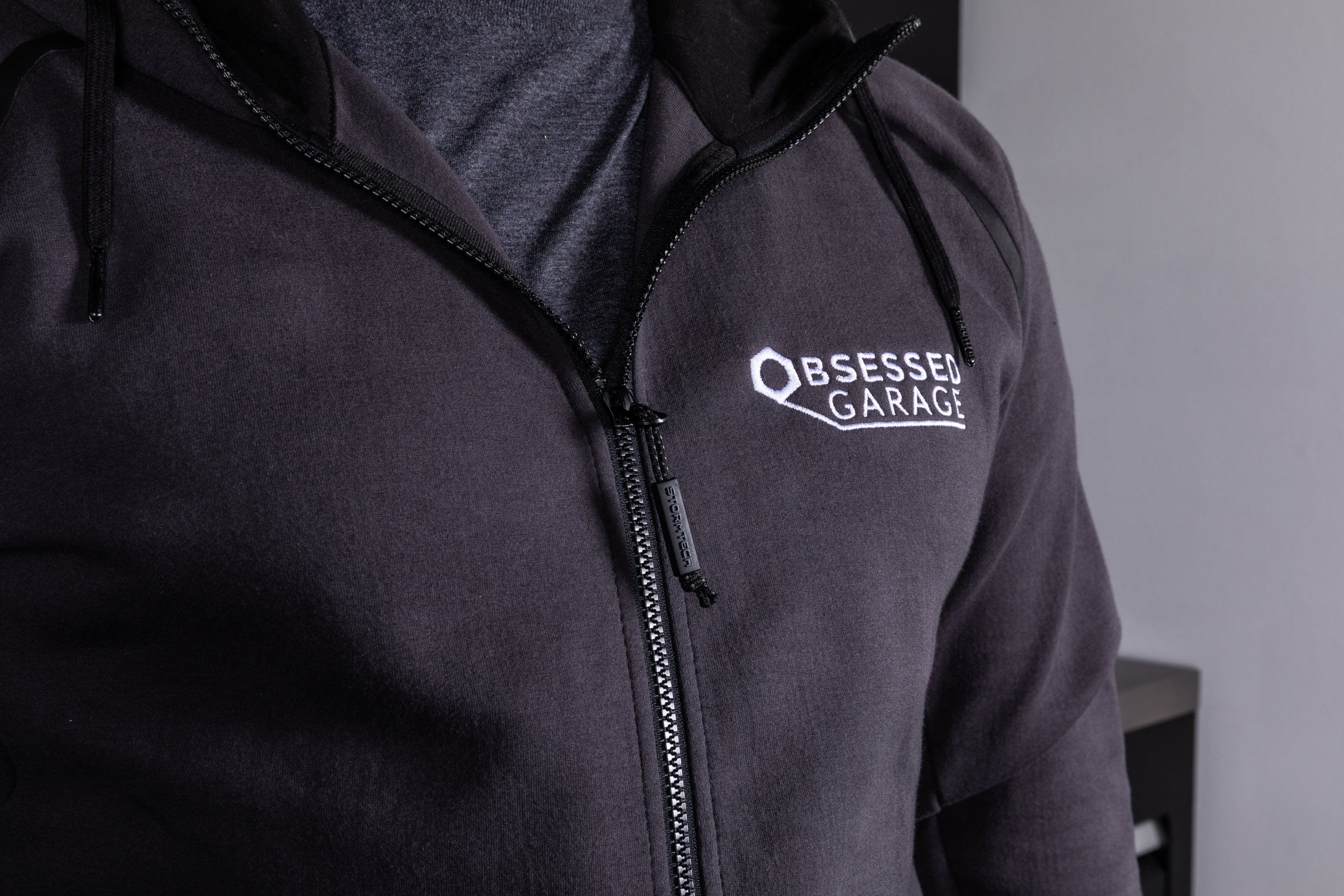 Obsessed Garage Reflex Zip Up Hoodie - Premium Men's Fleece Jacket for Car Enthusiasts | Perfect for Garage Work, Car Shows & Casual Wear
