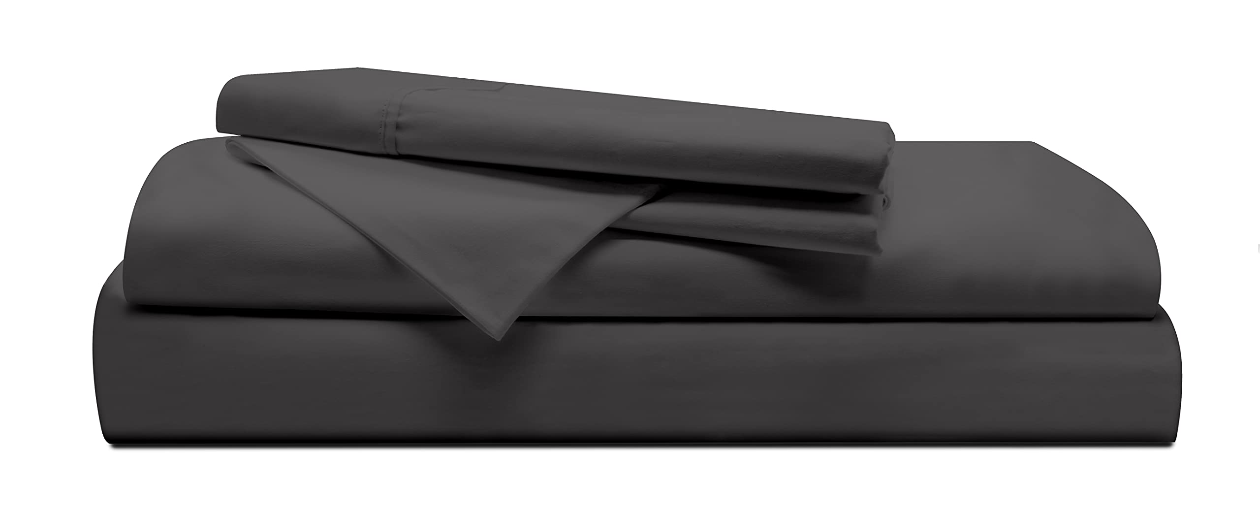KESARA 1000 Thread Count 100% Egyptian Cotton Queen Bed Sheet Set - 4 Piece Dark Grey Sateen Weave Luxury Hotel Sheets with Deep Pocket (Fits 16
