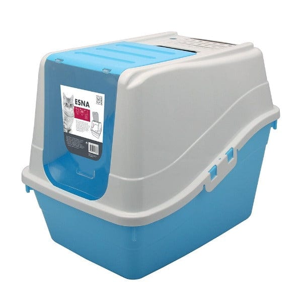 Esna Cat Litter Box for Large Cats - Odor Control & Easy Cleaning | Indoor Cat Toilet with High Sides | Perfect for Multi-Cat Homes & Small Spaces