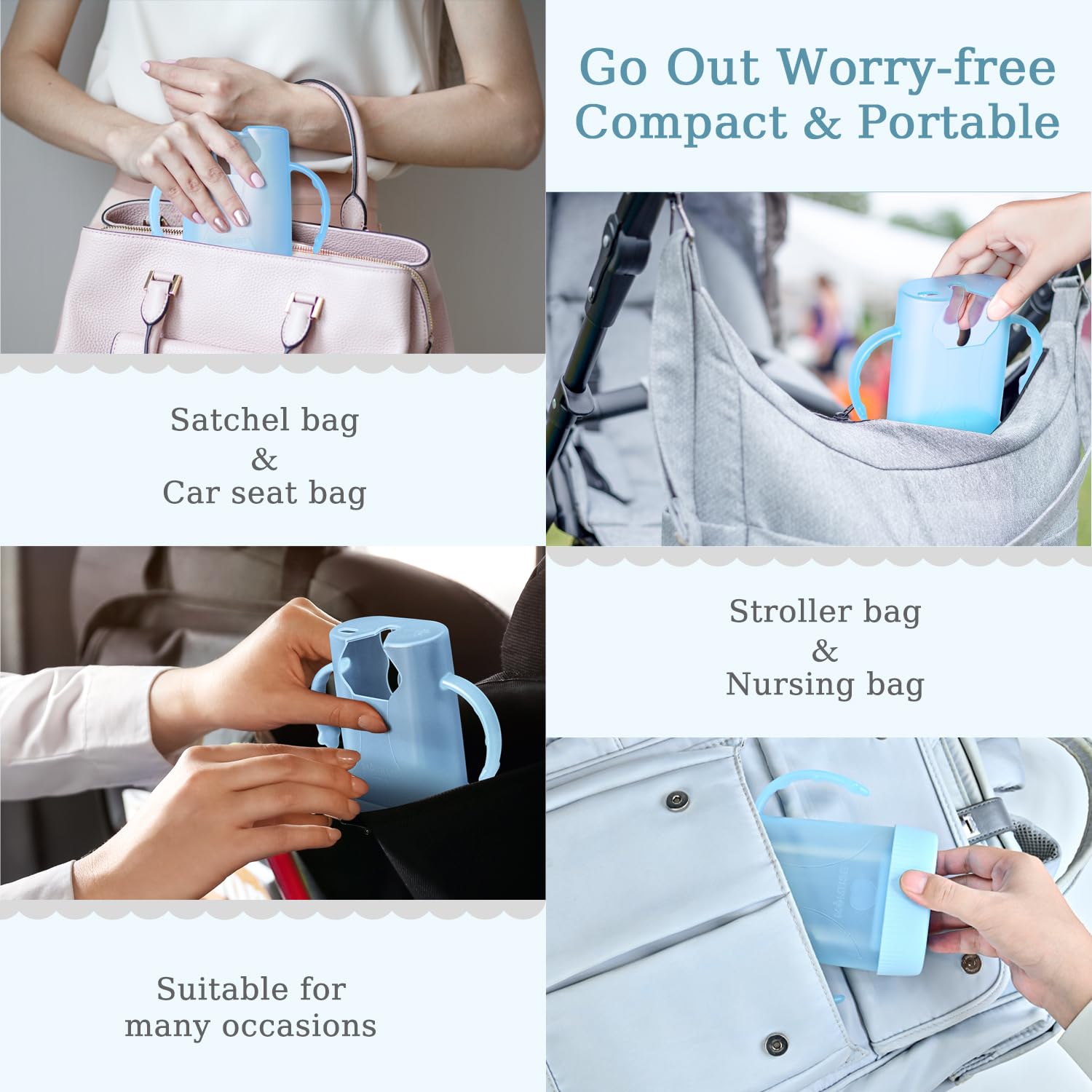 **MOMUSE Dual-Lid Squeeze Pouch Holder for Baby Food & Drink Pouches – Large Capacity, Anti-Spill Design – Perfect for Self-Feeding, Travel & On-the-Go Meals – Lightweight & Mess-Free**