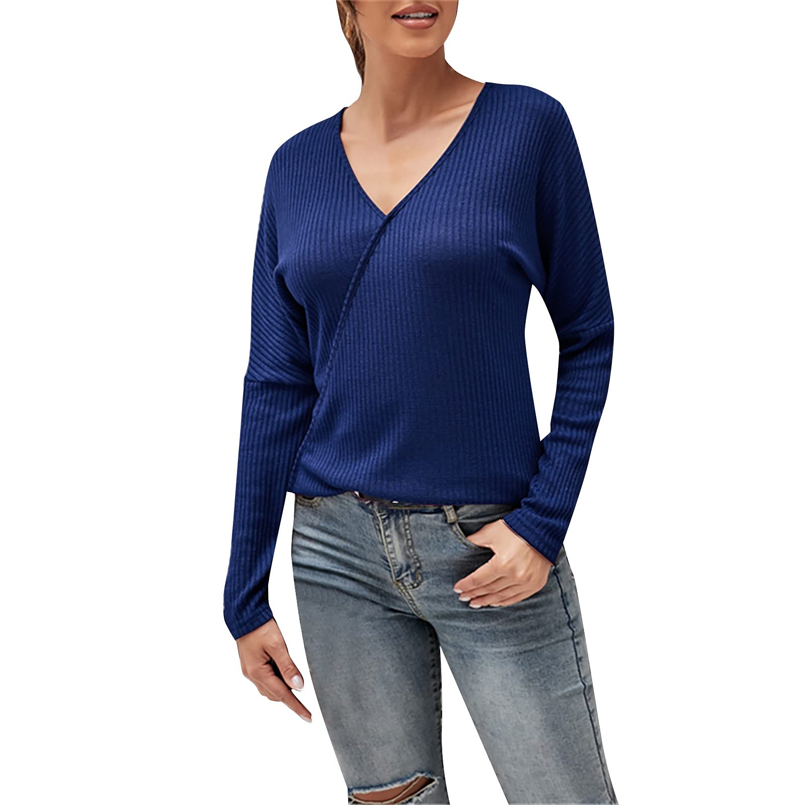 Vacger Women's Business Casual Pullover Knit Top - Solid Color Long Sleeve Shirt for Fall | Office Wear, Layering Piece & Everyday Comfort