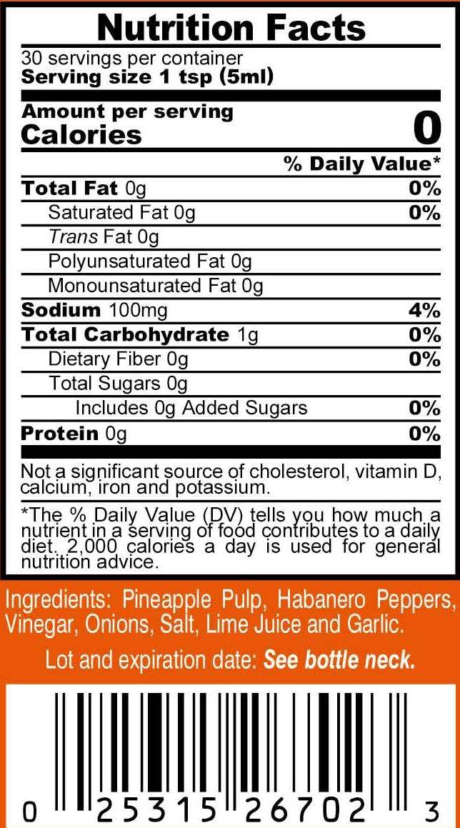 Marie Sharp's Pure Love Pineapple Habanero Hot Sauce - 5 oz Bottle | Sweet & Spicy Caribbean Flavor | Perfect for Tacos, Wings & Grilling