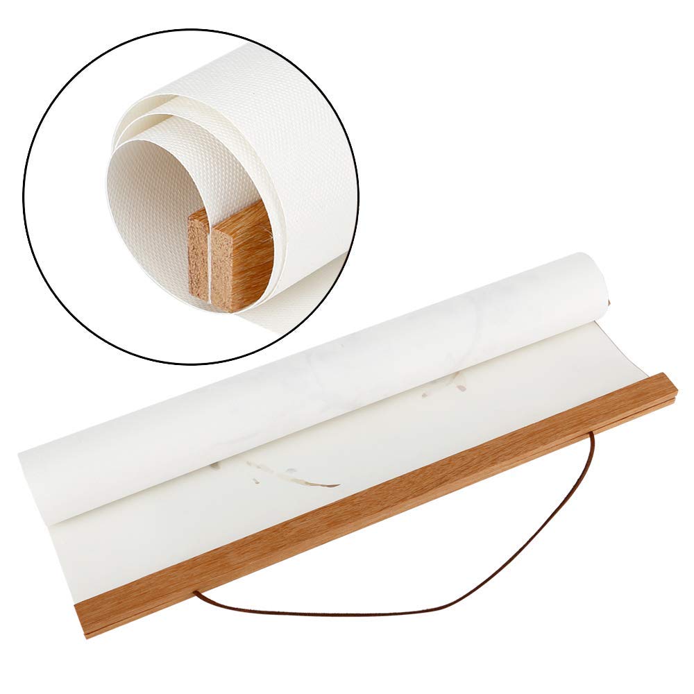 2 Pack Magnetic Poster Hanger Frame - 33x24 33x23 33x47 Light Wood Canvas Art Display Kit with Wooden Dowel for Wall Decor (Teak Wood, 33 Inch) - Perfect for Home, Office & Gallery Artwork Hanging