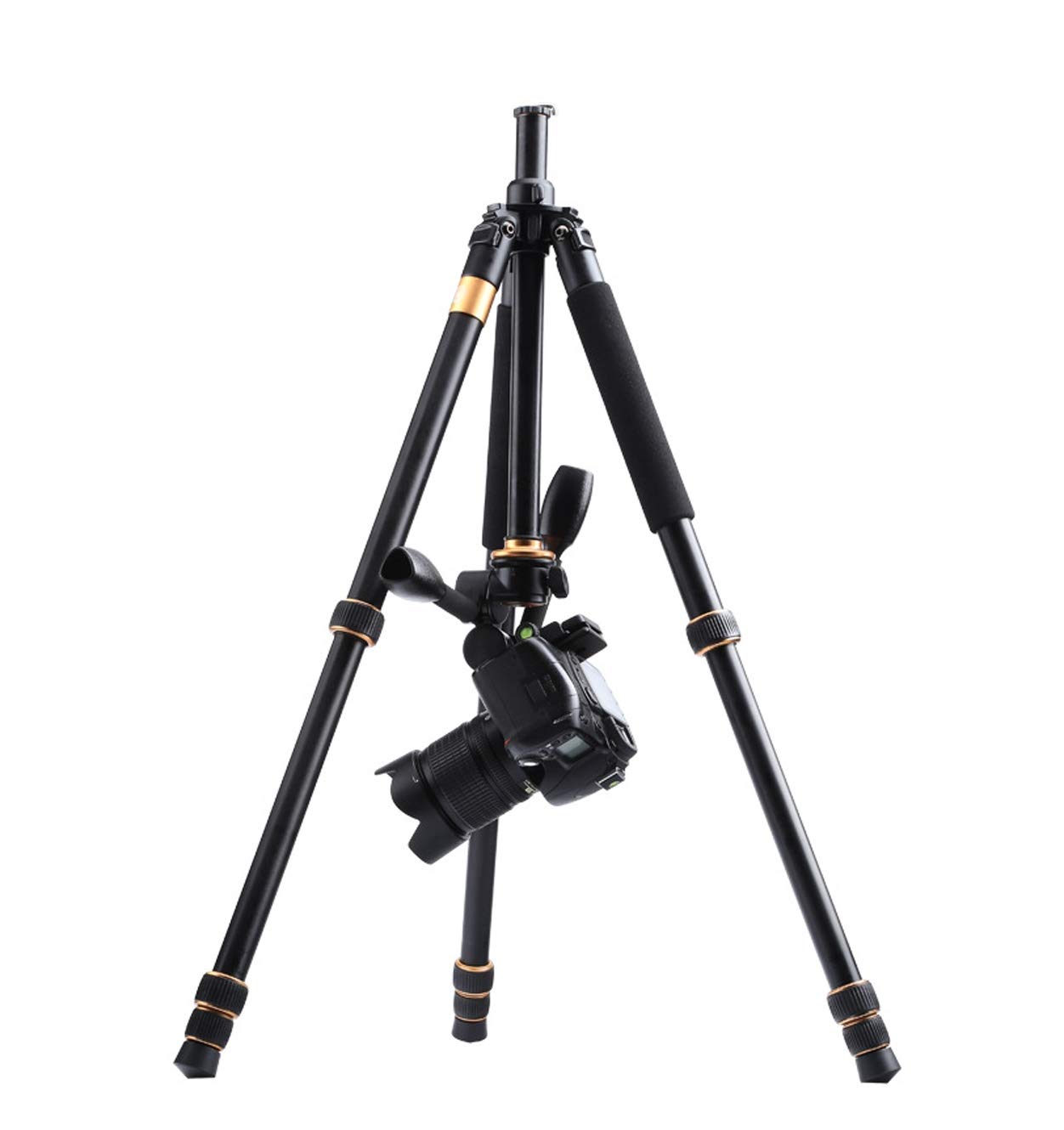 LLluckyHW Portable Lightweight Tripod with Bag - Includes Plate, Ball Head, Horizontal Arm & Transverse Center Column for Handycam/Camcorder (Aluminum Color) - Perfect for Travel, Vlogging & Outdoor Photography