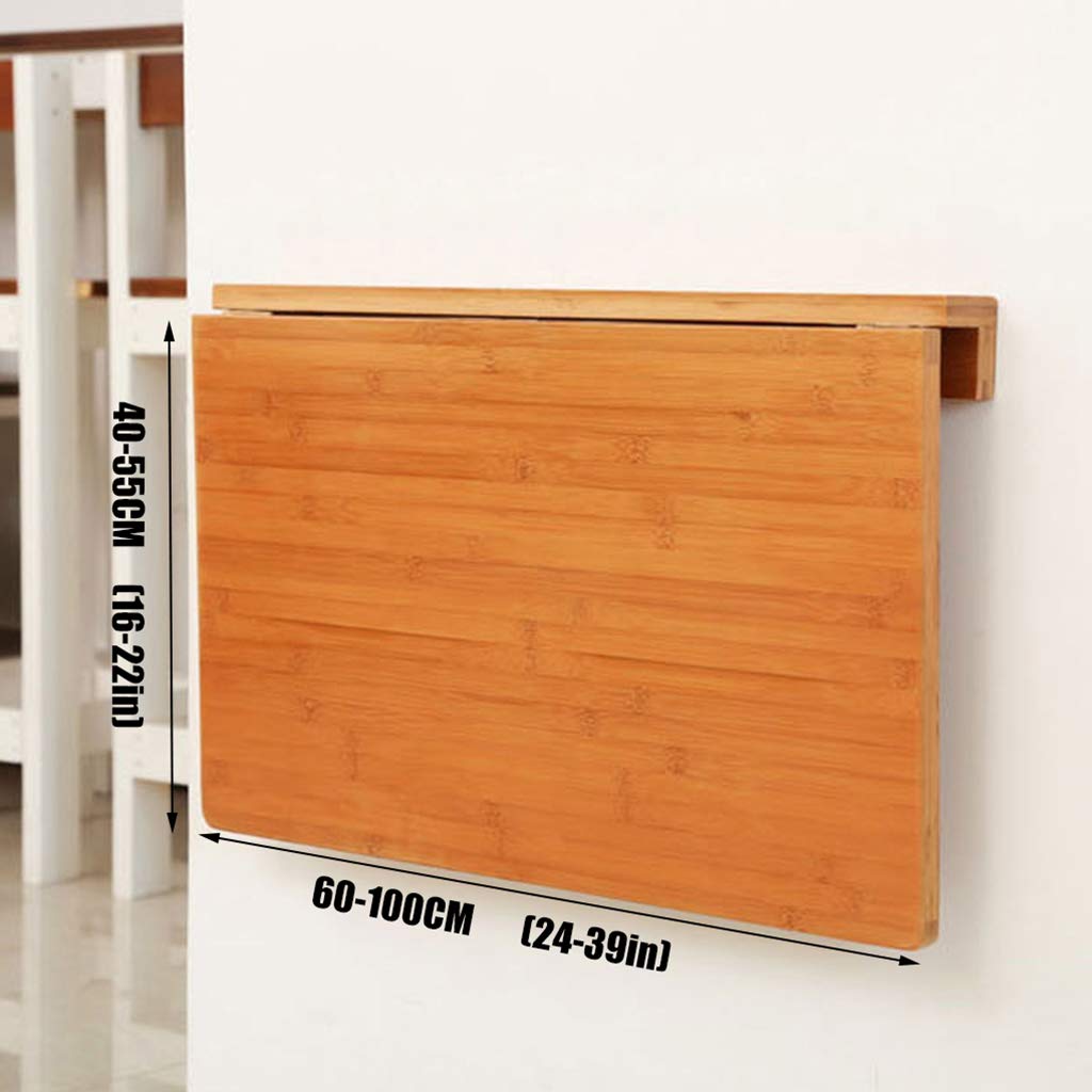 Foldable Wall-Mounted Drop-Leaf Table - Space-Saving Kitchen & Home Office Desk with Storage Shelves for Small Spaces