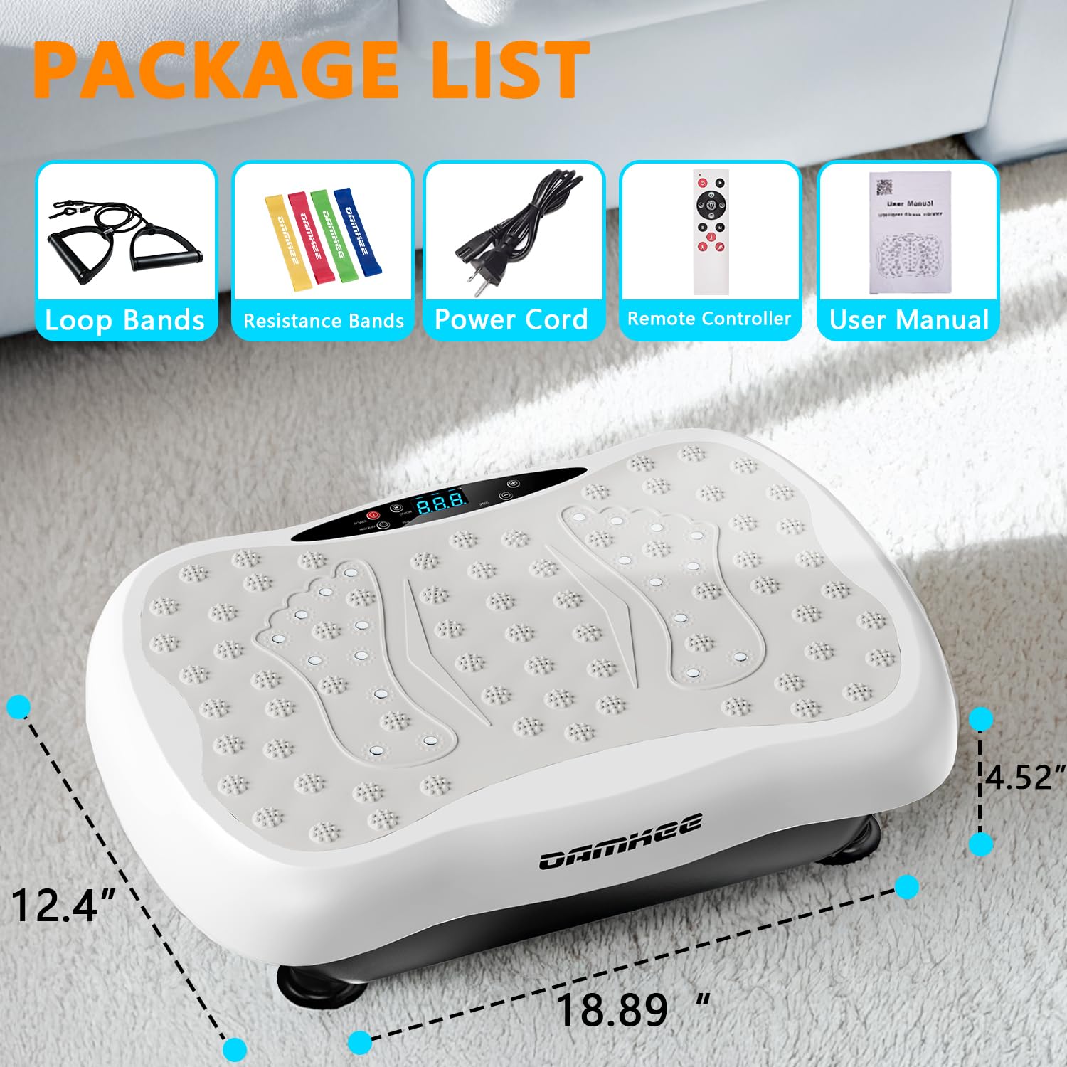 **Vibration Plate Exercise Machine for Weight Loss & Full Body Workout - 120 Adjustable Speeds, 330 Lbs Capacity - Power Vibrating Platform for Home Gym, Lymphatic Drainage & Muscle Recovery**    *(Ideal for Home Fitness, Weight Management, Toning, Circulation Boost & Relaxation)*