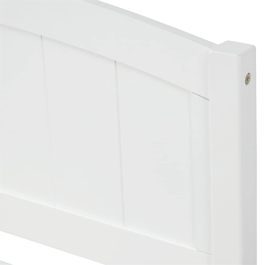 Twin Size Platform Bed Frame with 2 Drawers, Wooden Headboard & Footboard - Space Saving Design, White | Perfect for Small Bedrooms, Kids Rooms & Studio Apartments
