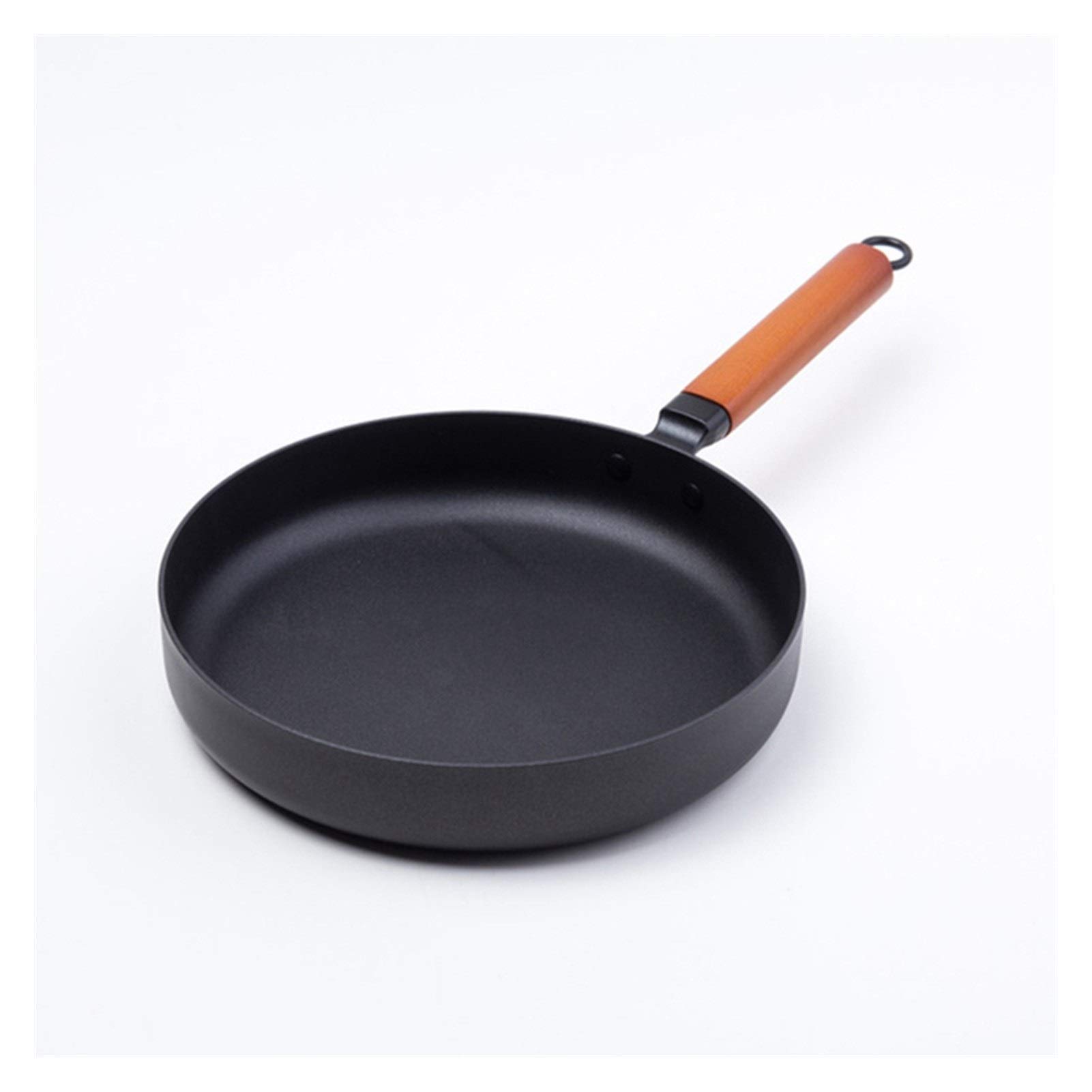Non-Stick Cast Iron Mini Frying Pan with Lid - 26cm Ancient Pharaoh Design Multifunctional Wok for Pancakes, Pizza & Flatbreads (Black) - Perfect for Home Cooking, Camping & Outdoor Grilling