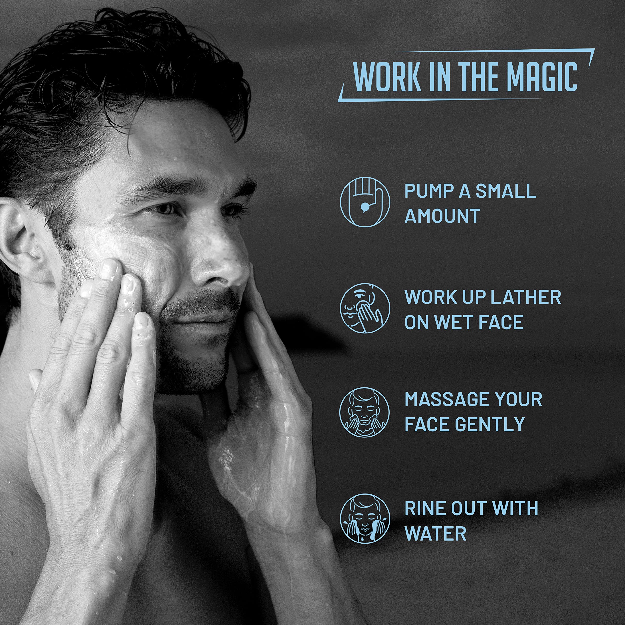 Wild Stone Code Hydrating Face Cleanser for Men - Anti Acne & Oil Control Foaming Wash | Gentle Deep Pore Cleanser for Dry to Oily Skin | 100ml | Daily Skincare Routine & Post-Workout Refresh