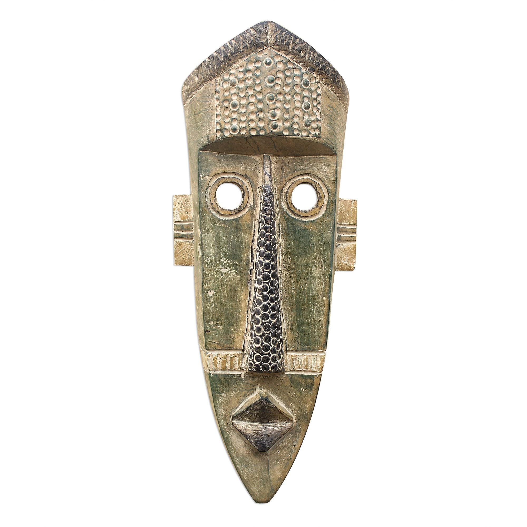 Handcrafted Gray Wooden Decorative Mask from NOVICA | Authentic Wall Art for Home & Office Decor | Perfect for Boho, Tribal, or Cultural Themed Spaces