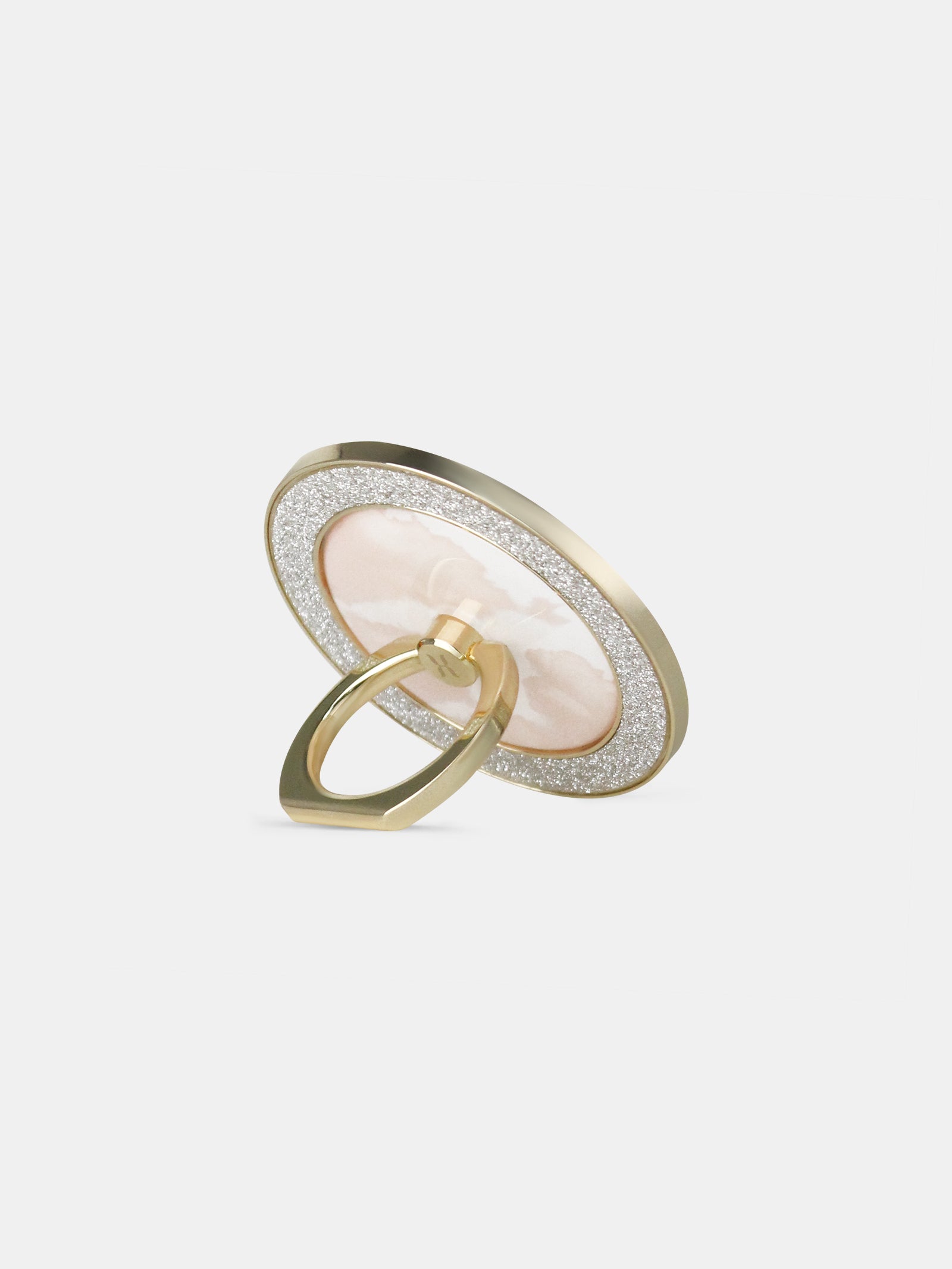 Cloud Kiss Shimmer Ring Spinner - Magsafe Compatible Pink Phone Grip & Stand for iPhone 14/13/12, Galaxy S23/S22 - Perfect for Selfies, Videos & Hands-Free Viewing