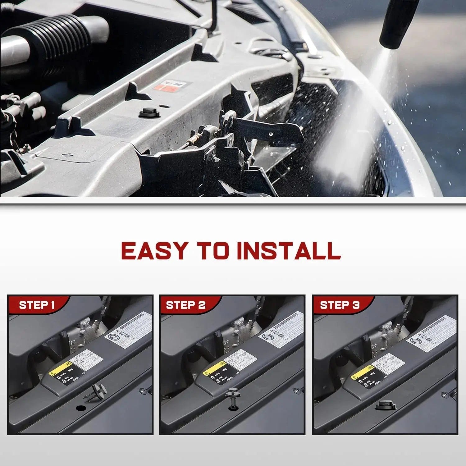 30 Pcs 26mm Hole 12mm Front Air Deflector Retainer Clips & Grommet Kit - Compatible with GM 15733971, 15733970 - Fits 2007-2013 Chevrolet Avalanche & 2006-2007 Hummer H3 - Perfect for Windshield Washer Nozzle & Hood Deflector Installation