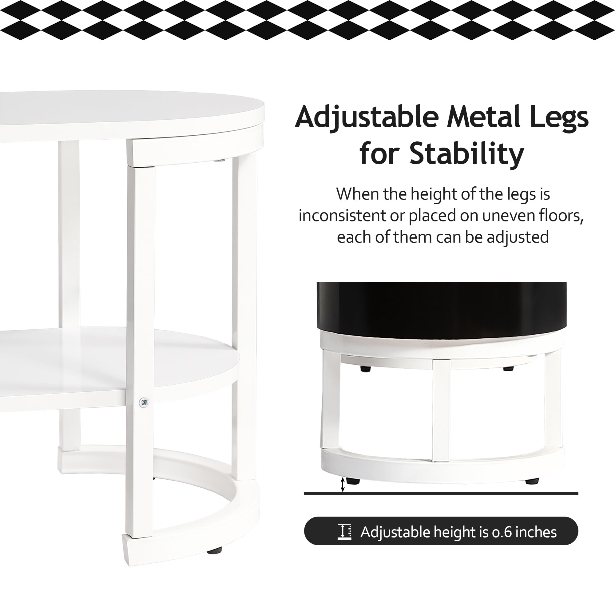 Modern Extendable TV Stand for 55-75 Inch TVs - Black Entertainment Center with 3 Storage Drawers & Adjustable Metal Legs (67.7-76.4