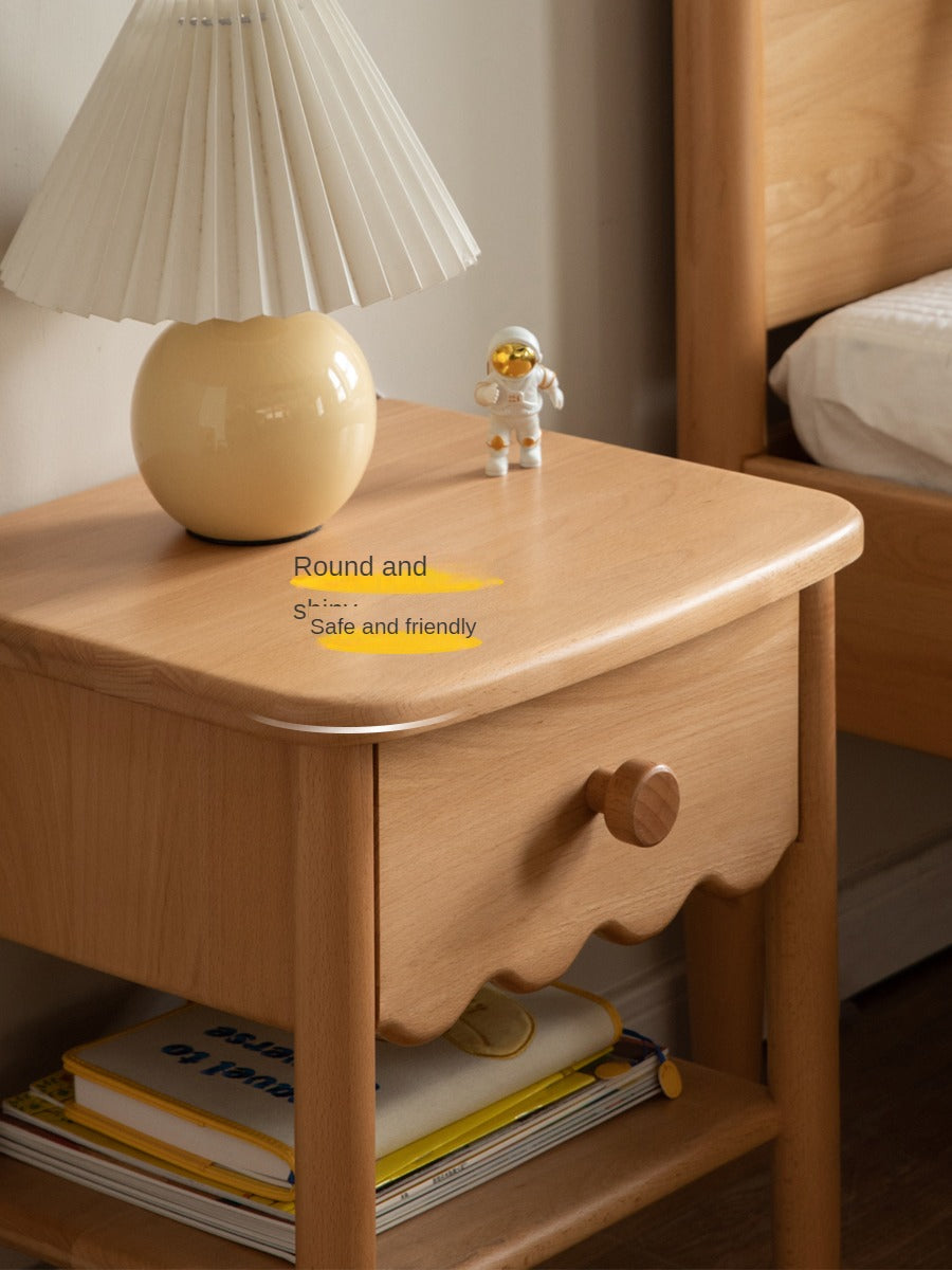 Solid Wood Nightstand - Beech or Oak Bedside Table for Bedroom, Modern & Rustic Home Decor, Durable & Stylish Furniture for Small Spaces