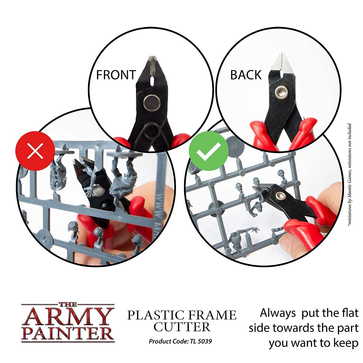 The Army Painter Heavy Duty Plastic Frame Cutter - Precision Flush Cut Pliers for Miniature Models & Crafts | Side Cutters with Safety Grip | Perfect for Warhammer, D&D Miniatures & DIY Projects