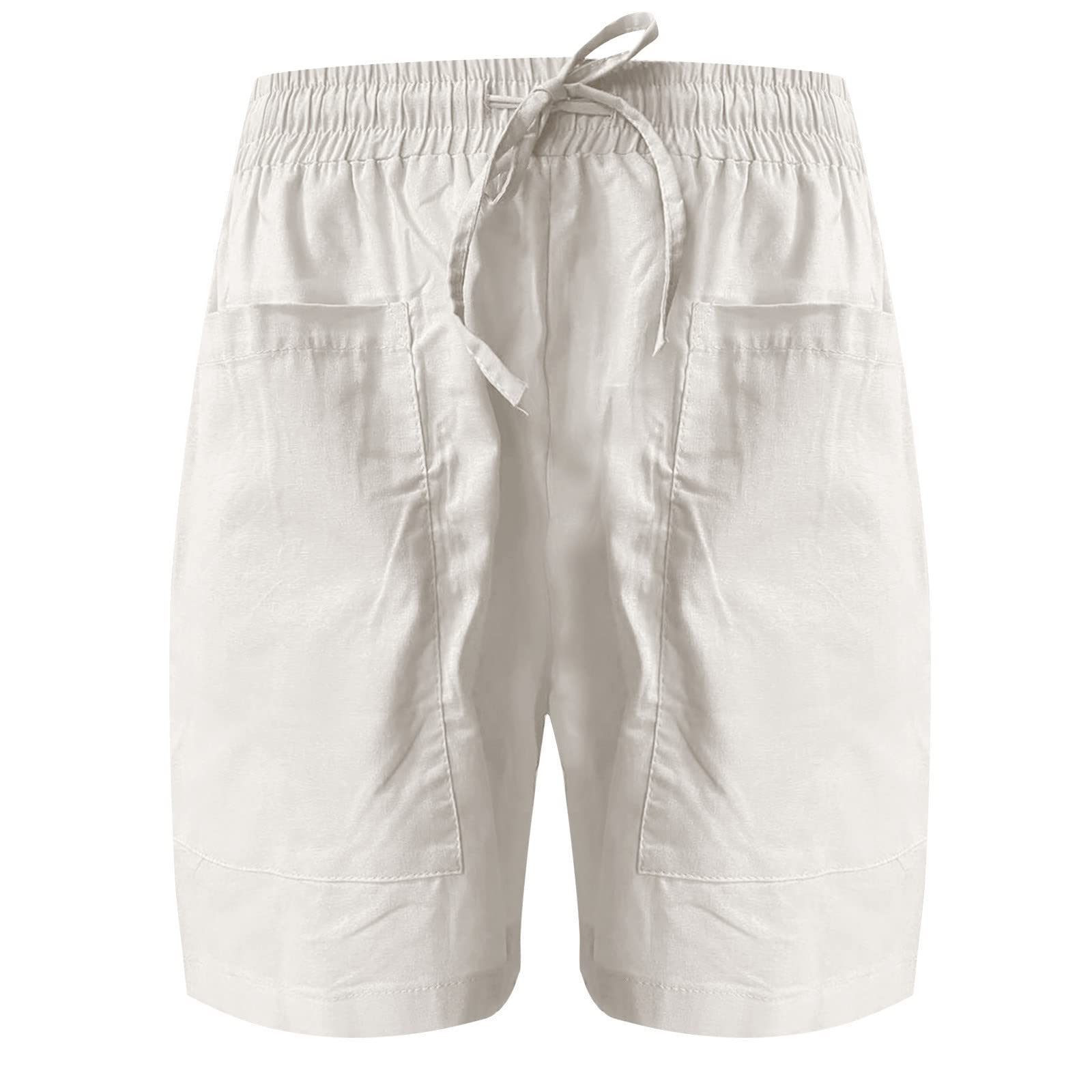 **Women's Plus Size Casual Shorts with Drawstring & Elastic Waist - Soft Cotton Lounge Pants for Workout, Running, Gym, Beach, Summer & Sleep - Comfy Outdoor, Pajama & Plain Shorts for Relaxing & Travel**