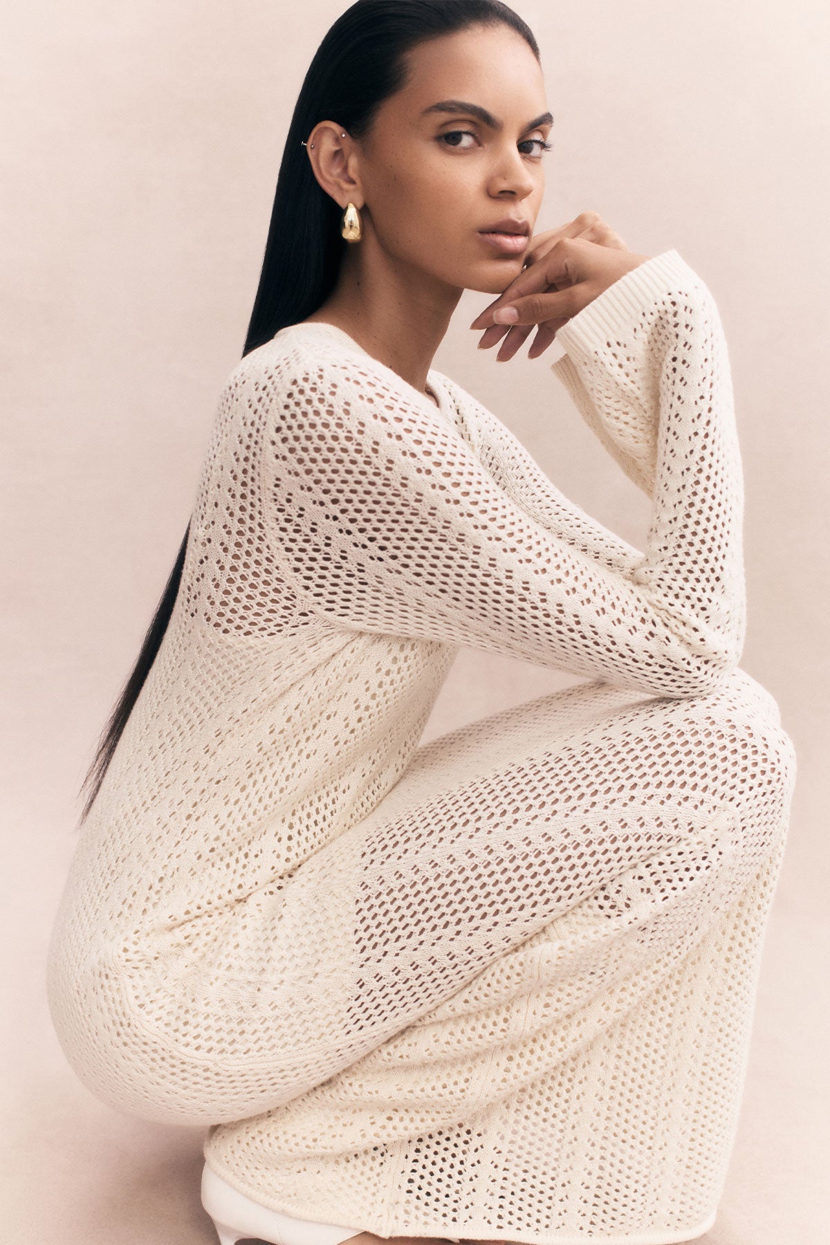 Arlo Long Sleeve Maxi Dress in Ivory - Elegant Boho Style for Women, Perfect for Weddings, Parties & Fall Fashion