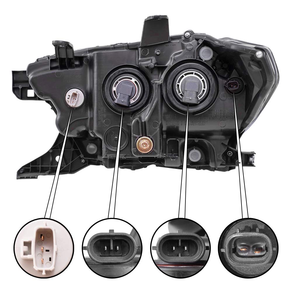 2019-2023 Toyota Tacoma Right Passenger Halogen Headlight Assembly - OEM Replacement with Fog Lights, No LED DRL | Perfect for Night Driving & Off-Road Adventures