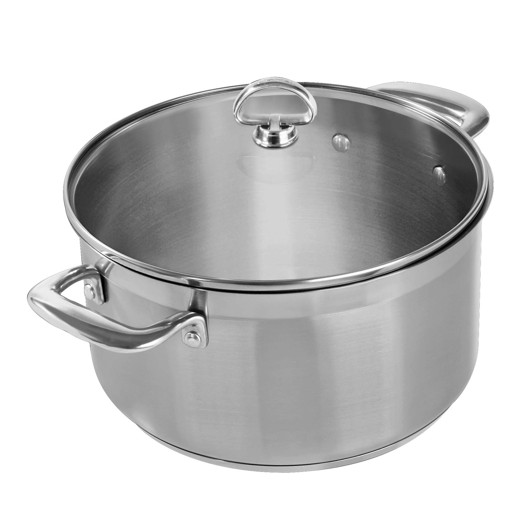 Chantal Induction 21 Stainless Steel Casserole Pot with Tempered Glass Lid - 6 Quart Capacity - Perfect for Stovetop Cooking, Oven Baking & Family Meals