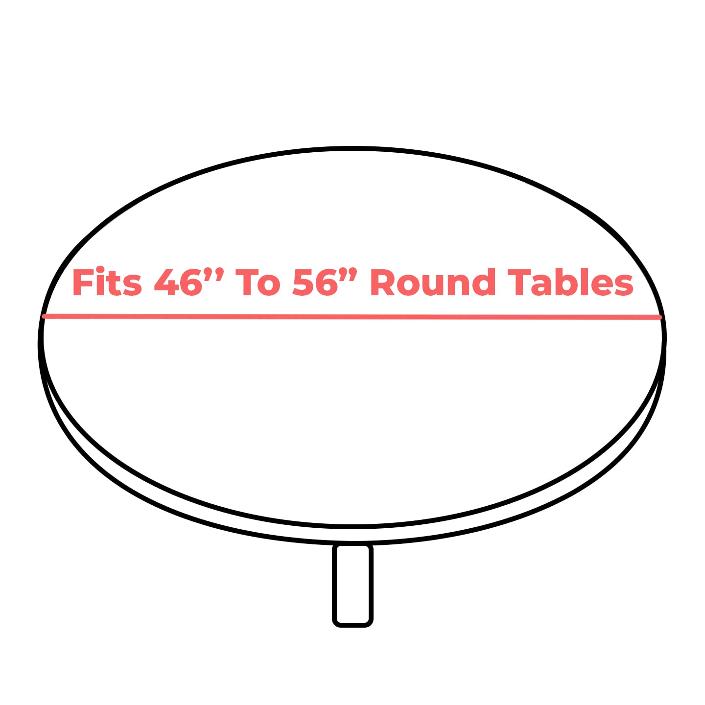 Round Elastic Vinyl Tablecloth with Flannel Backing - Waterproof, Wipeable Fitted Table Cover for Indoor & Outdoor Use (Red Checkered, Fits 46